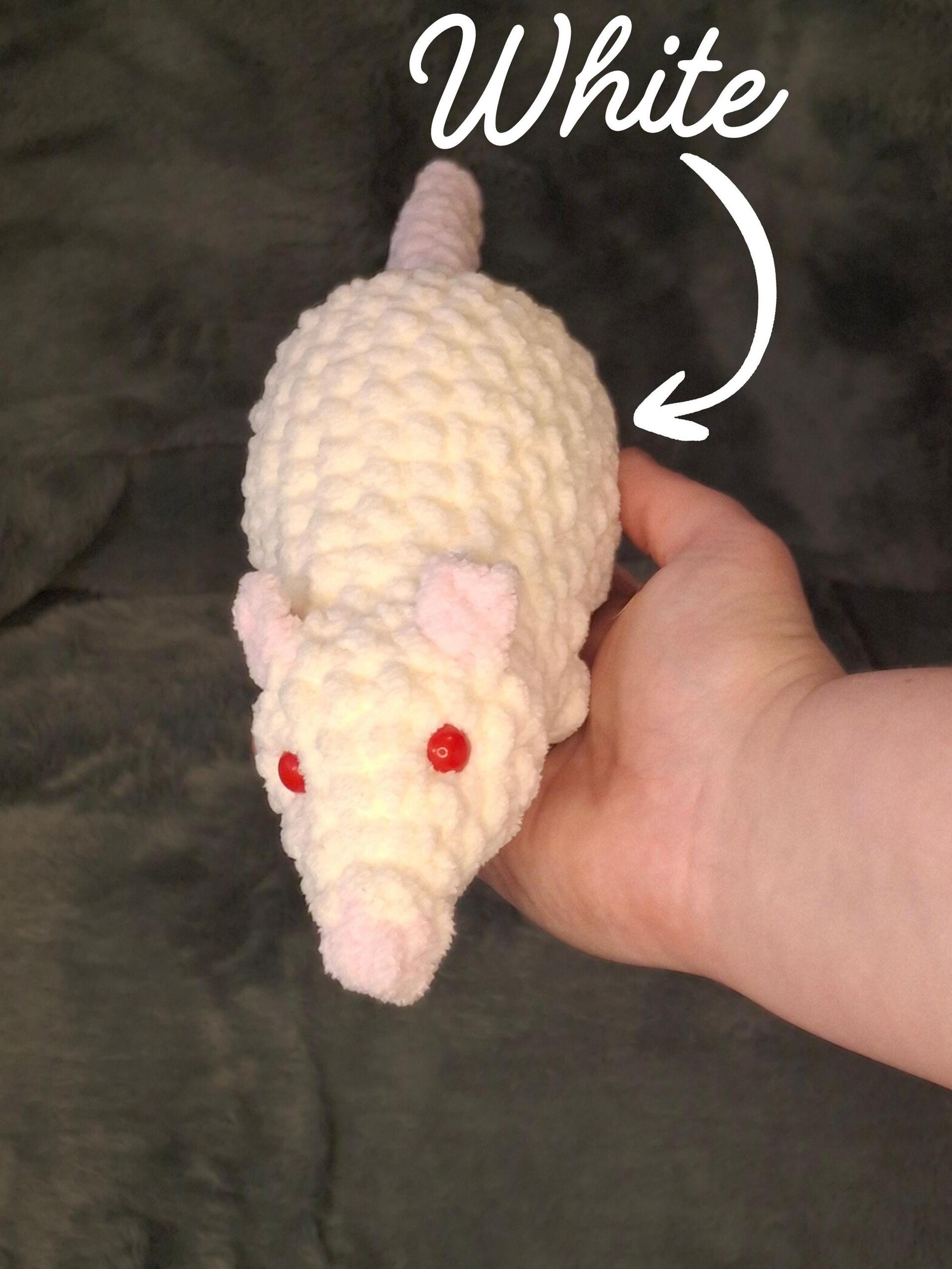 Rat Crochet Plushie - Mouse, Rodent, Handmade Stuffed Animal, Amigurumi thumbnail 3