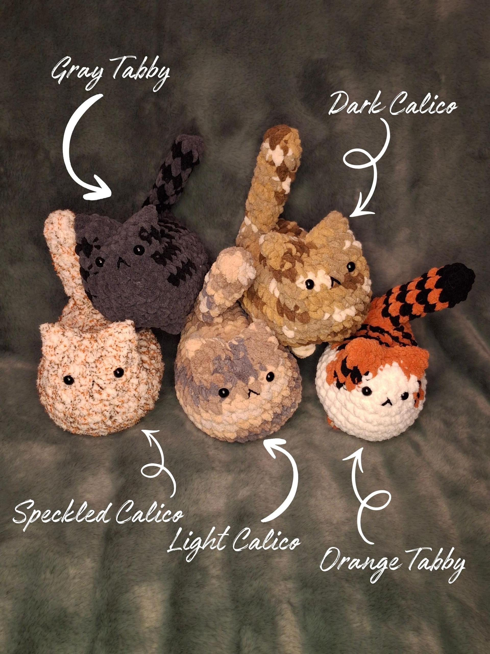 Kitty Cat Crochet Plushie - Handmade Stuffed Animal, Amigurumi, Tabby Cat, Calico thumbnail 6