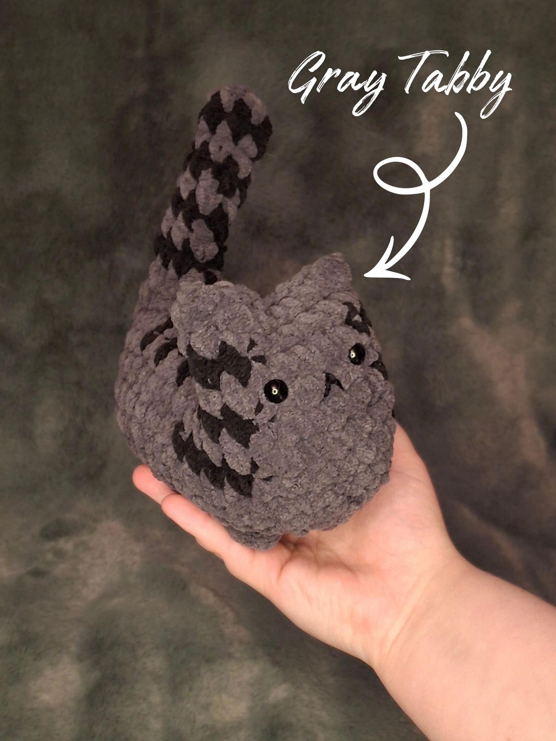 Kitty Cat Crochet Plushie - Handmade Stuffed Animal, Amigurumi, Tabby Cat, Calico thumbnail 5