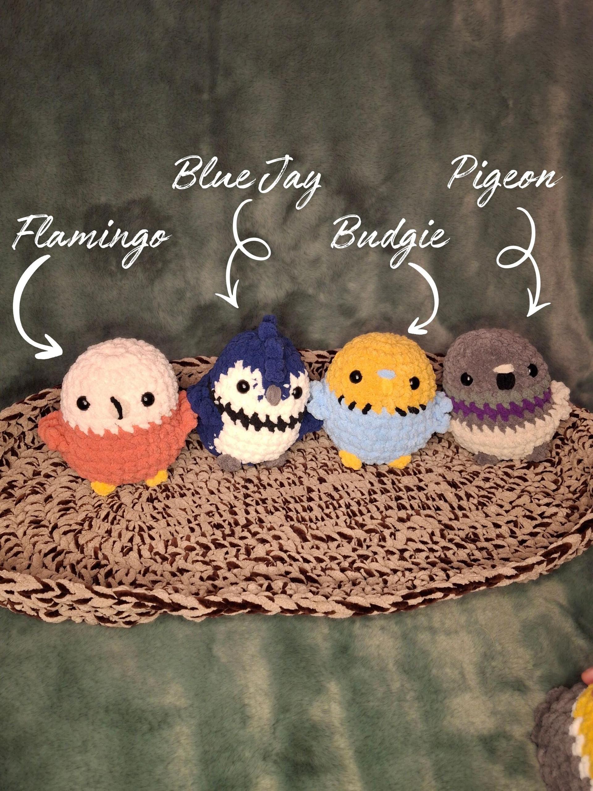 Amigurumi Crochet Bird Plushie – Cardinal, Penguin, Bluejay, Flamingo, Duck, Raven, Budgie, Cockatiel, Pigeon thumbnail 3