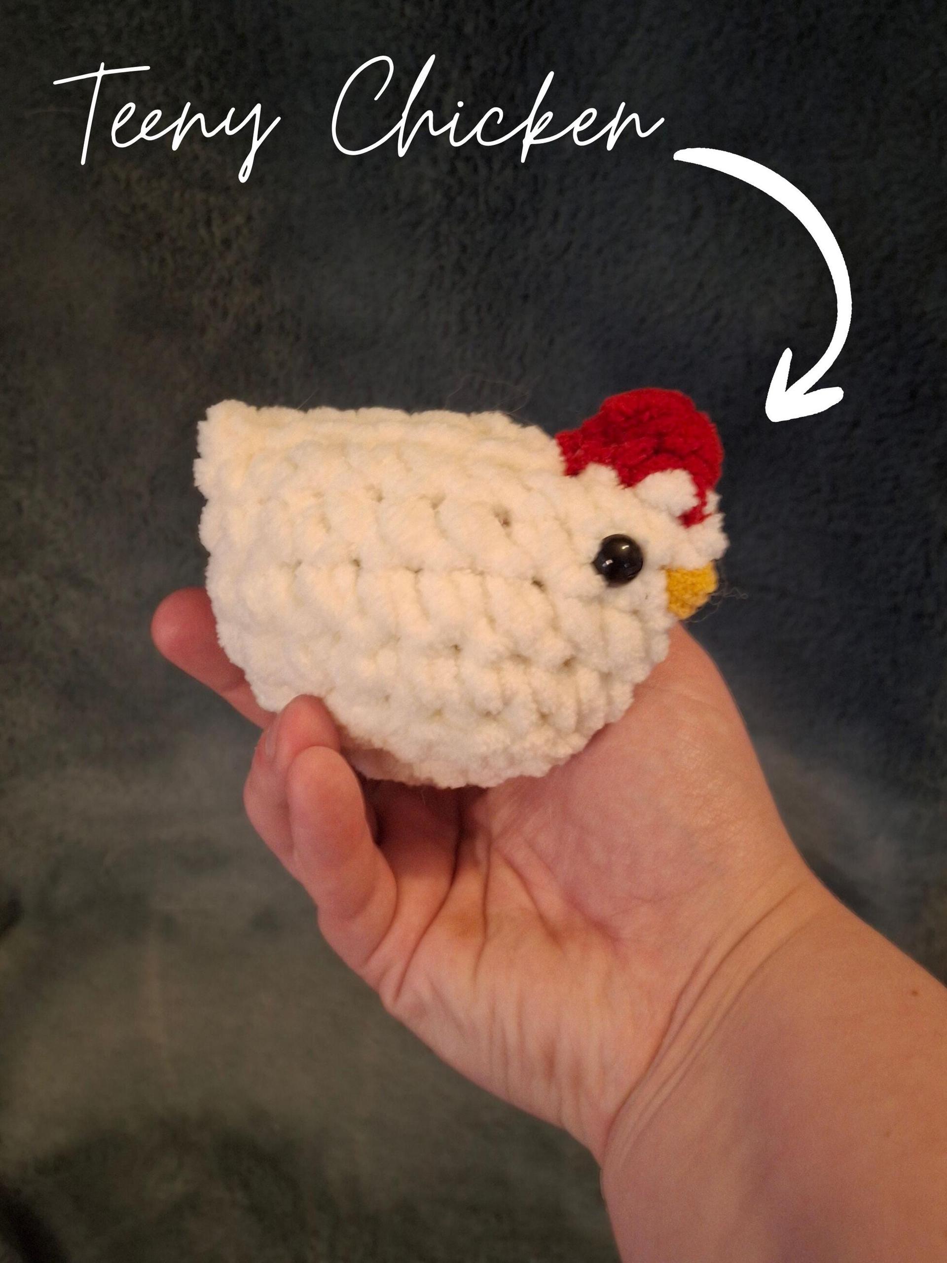Chunky Chicken Crochet Plushie - Big, Lil and Teeny, Handmade Stuffed Animal, Amigurumi thumbnail 2
