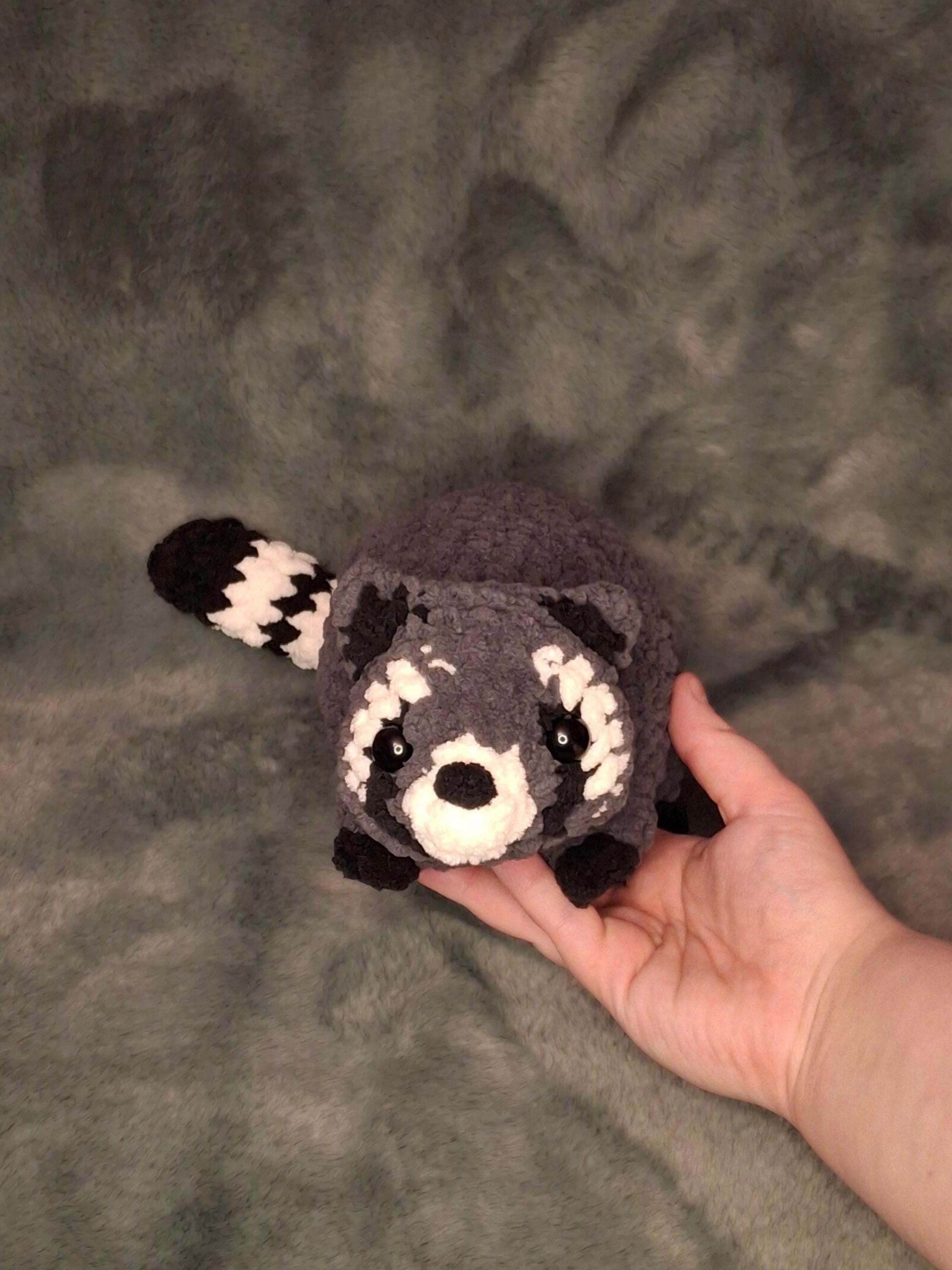 Raccoon Crochet Plushie - Trash Panda, Handmade Stuffed Animal, Amigurumi