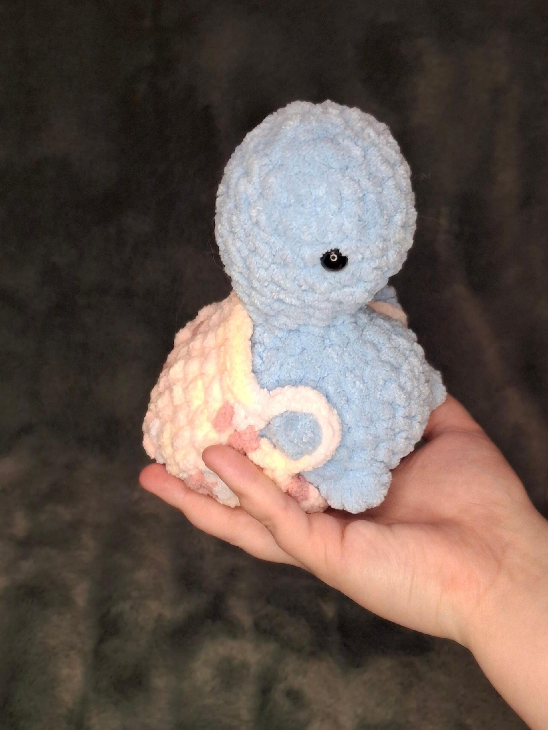 Cheeky Turtle Crochet Plushie – Chunky Blanket Yarn Amigurumi Stuffed Animal, Removable Shell