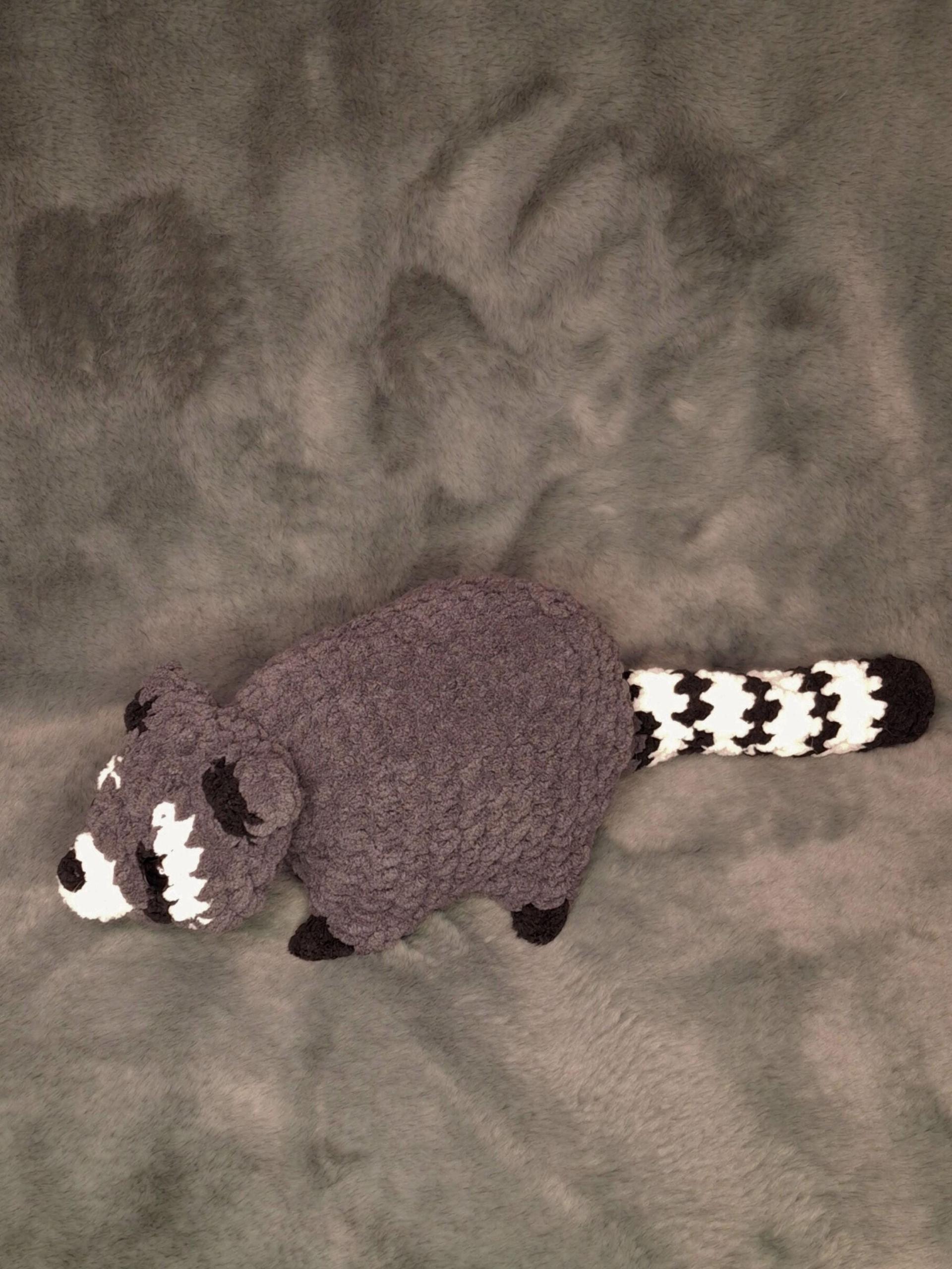 Raccoon Crochet Plushie - Trash Panda, Handmade Stuffed Animal, Amigurumi thumbnail 2