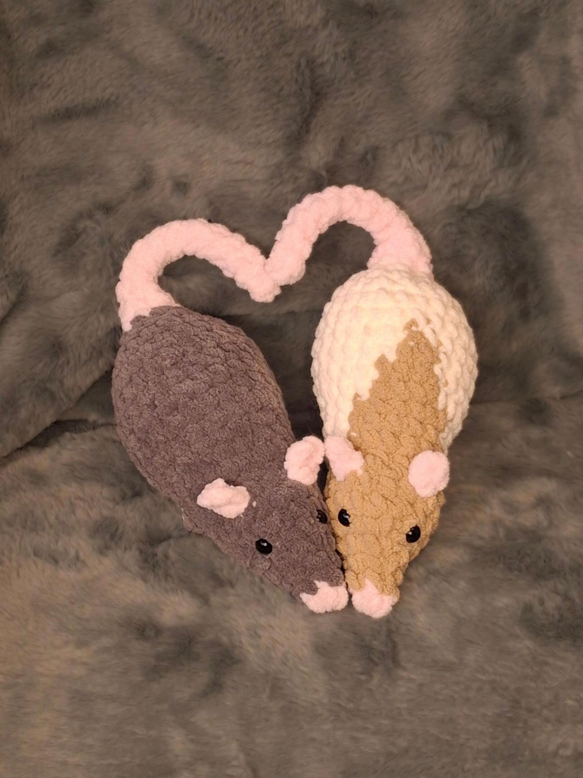 Rat Crochet Plushie - Mouse, Rodent, Handmade Stuffed Animal, Amigurumi