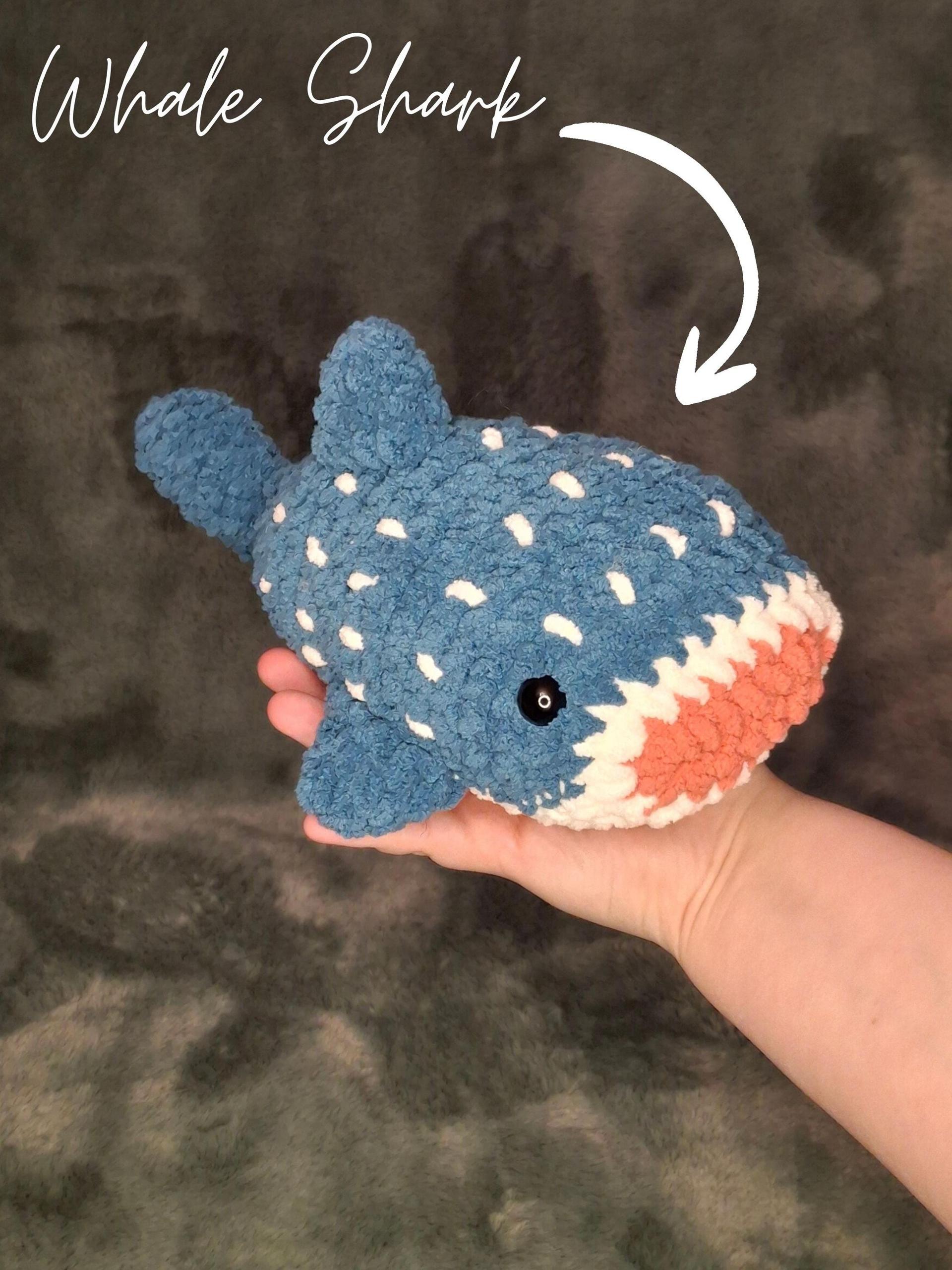 Chunky Yarn Crochet Shark Plushie – Hammerhead, White, Whale Amigurumi thumbnail 2