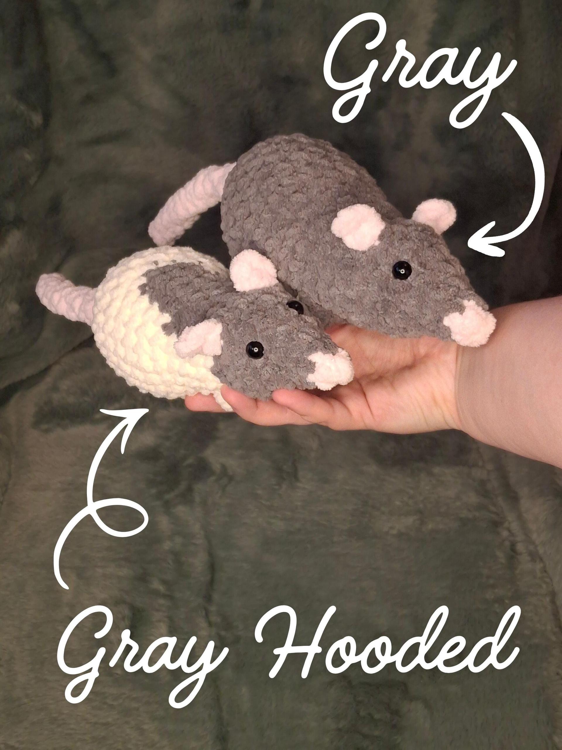 Rat Crochet Plushie - Mouse, Rodent, Handmade Stuffed Animal, Amigurumi thumbnail 4