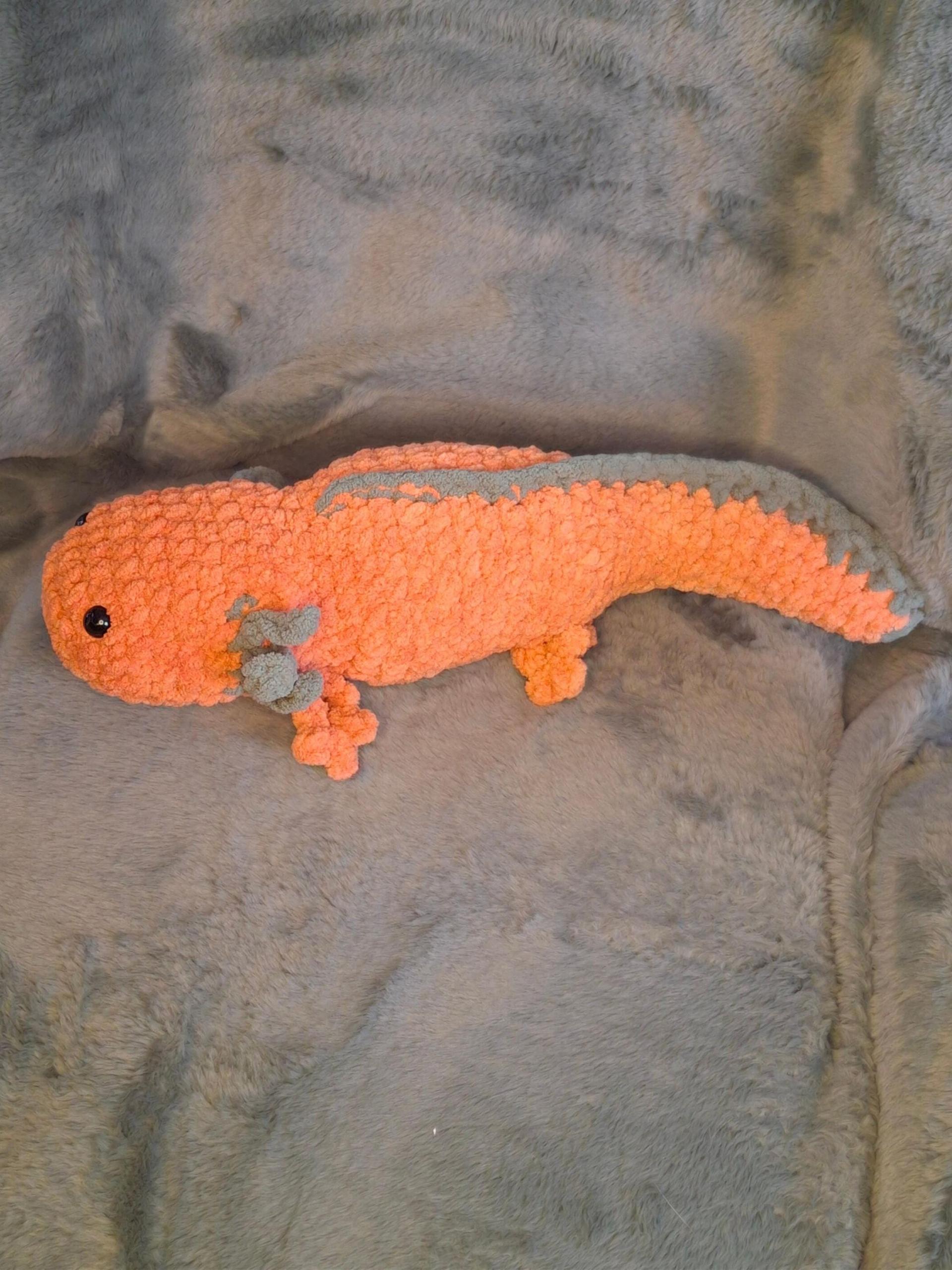 Jumbo Axolotl Crochet Plushie - Large Axie, Handmade Stuffed Animal, Amigurumi thumbnail 3