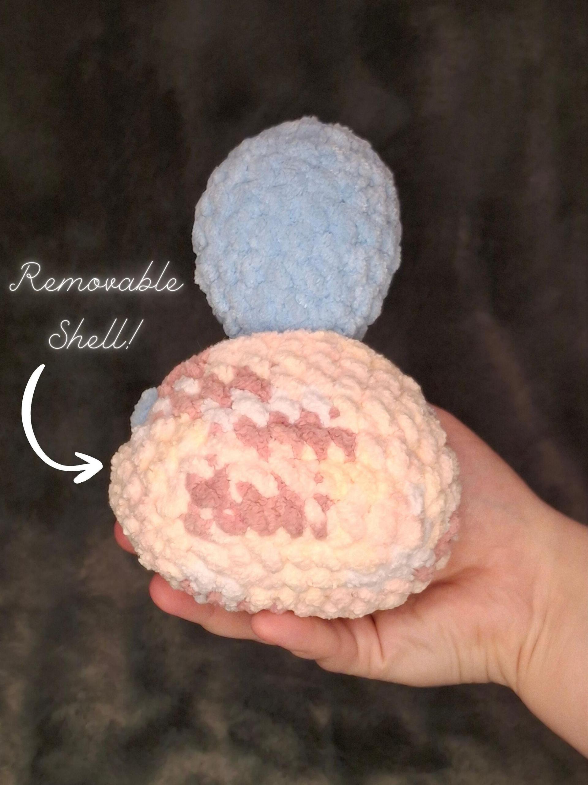 Cheeky Turtle Crochet Plushie – Chunky Blanket Yarn Amigurumi Stuffed Animal, Removable Shell thumbnail 2