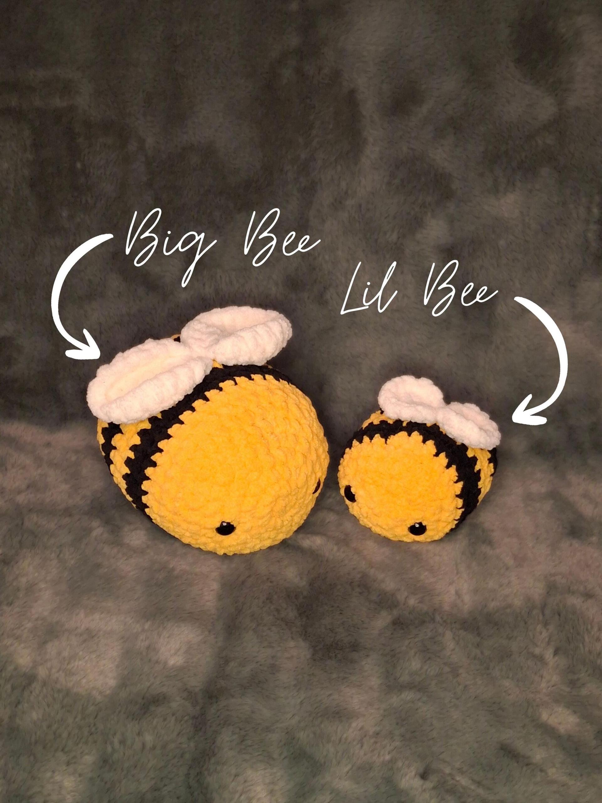 Classic Honeybee Crochet Plushie - Big and Lil, Handmade Stuffed Animal, Amigurumi