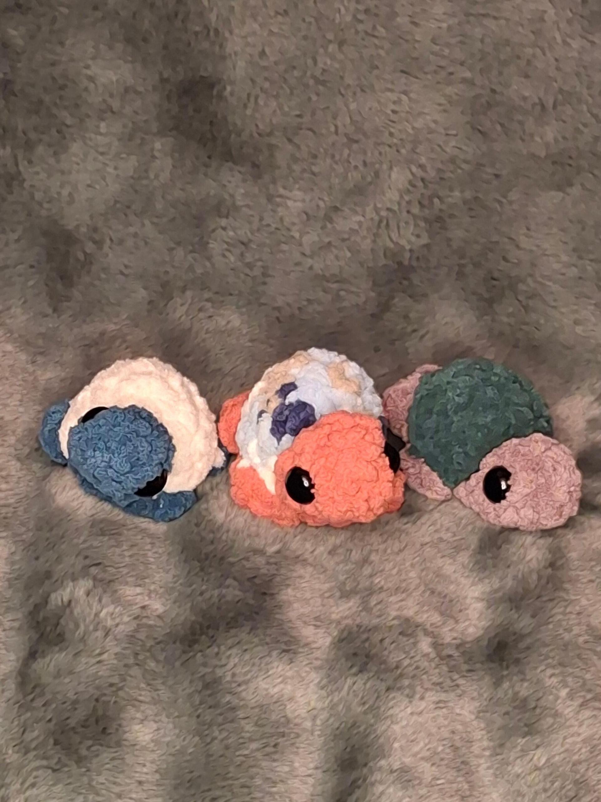 Mini Axolotl, Turtle, Goldfish Crochet Plushie - With or Without Fishbowl, Handmade Stuffed Animal, Amigurumi thumbnail 7