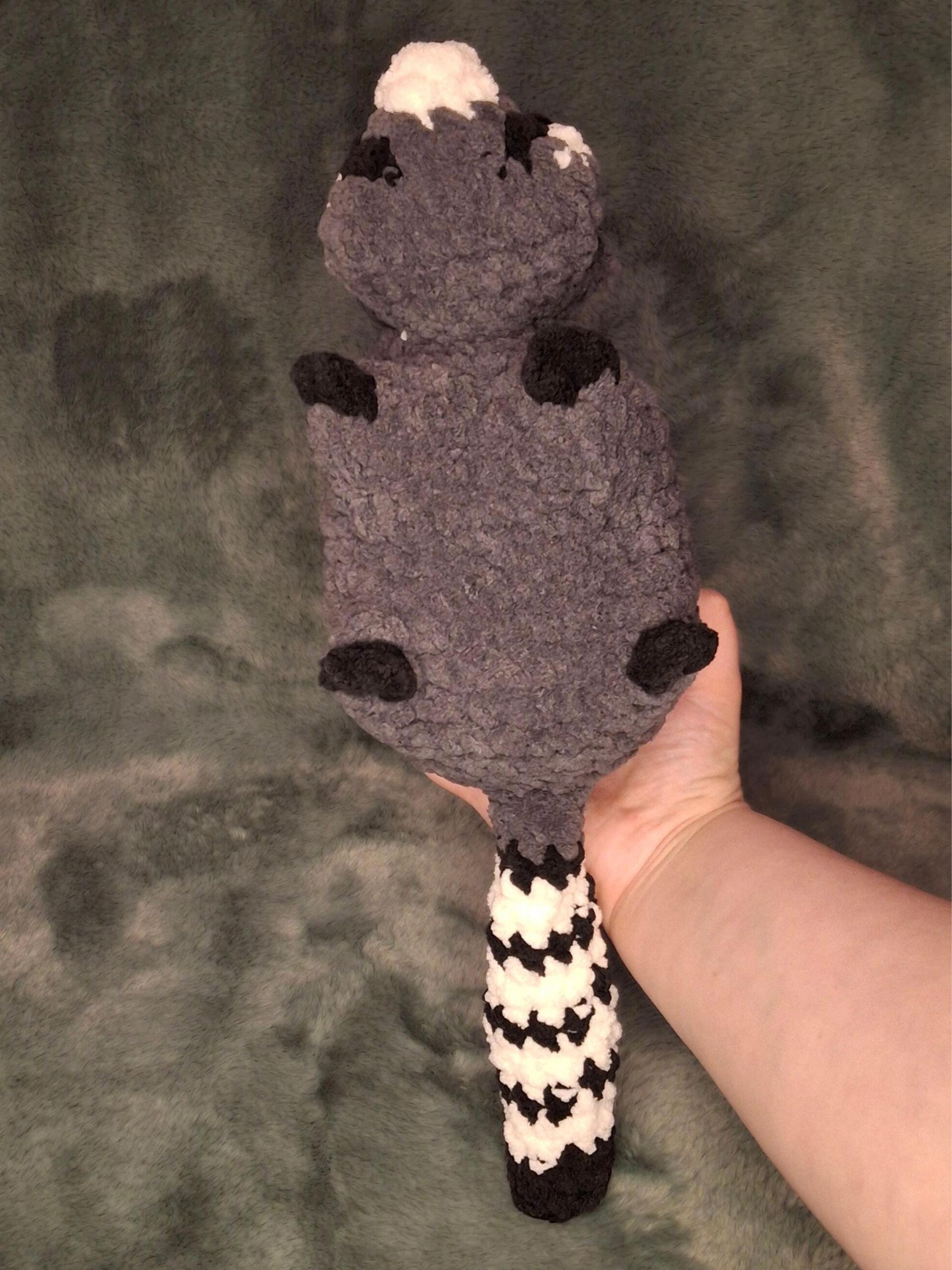Raccoon Crochet Plushie - Trash Panda, Handmade Stuffed Animal, Amigurumi thumbnail 4