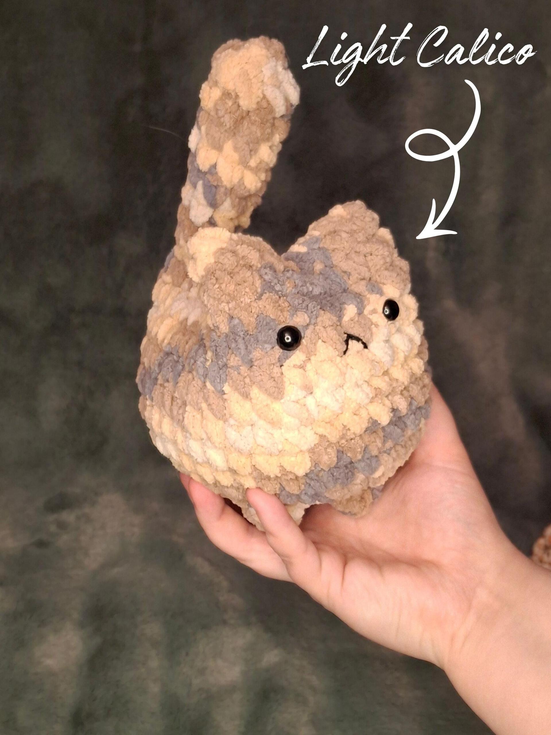 Kitty Cat Crochet Plushie - Handmade Stuffed Animal, Amigurumi, Tabby Cat, Calico