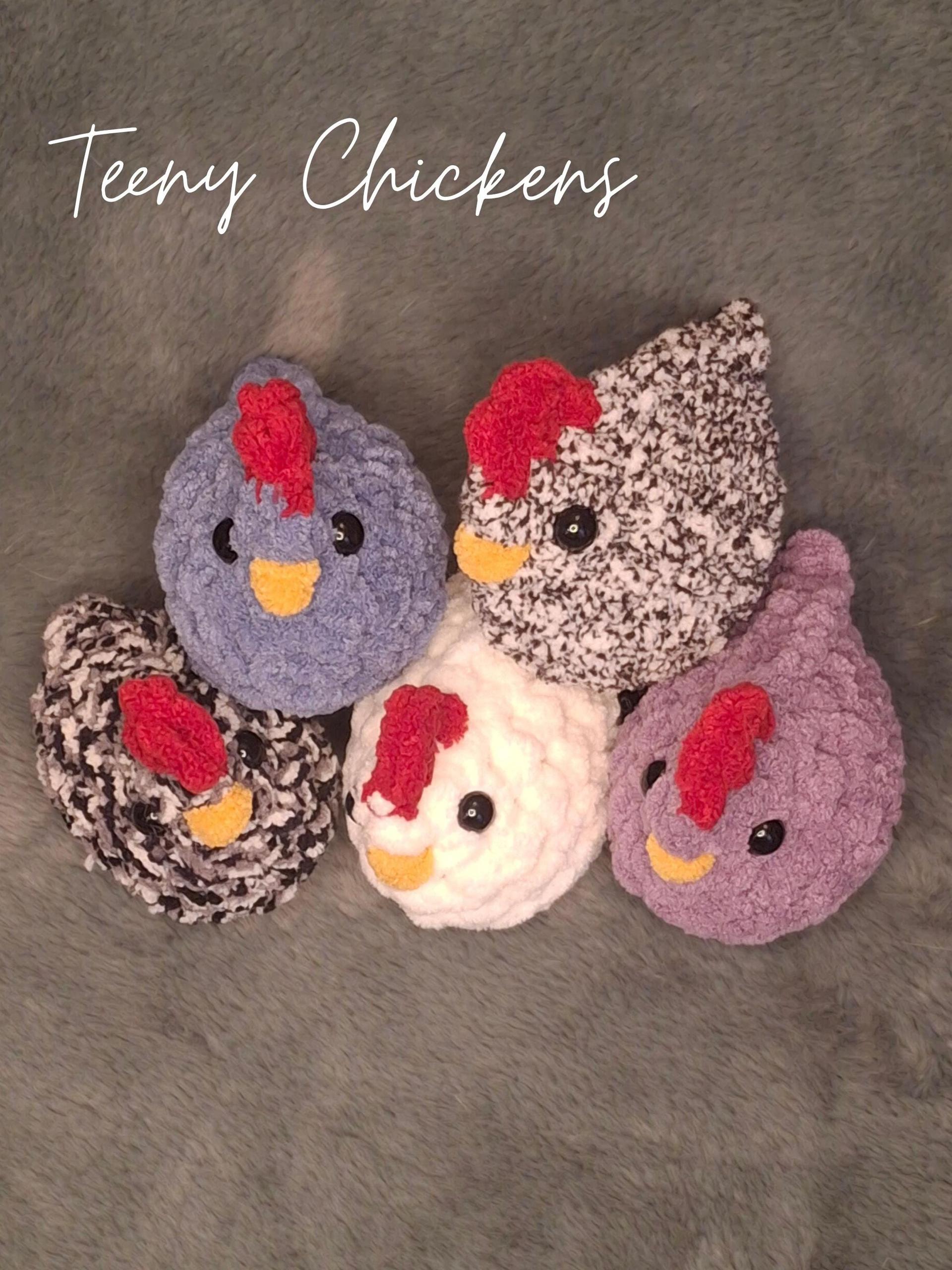 Chunky Chicken Crochet Plushie - Big, Lil and Teeny, Handmade Stuffed Animal, Amigurumi