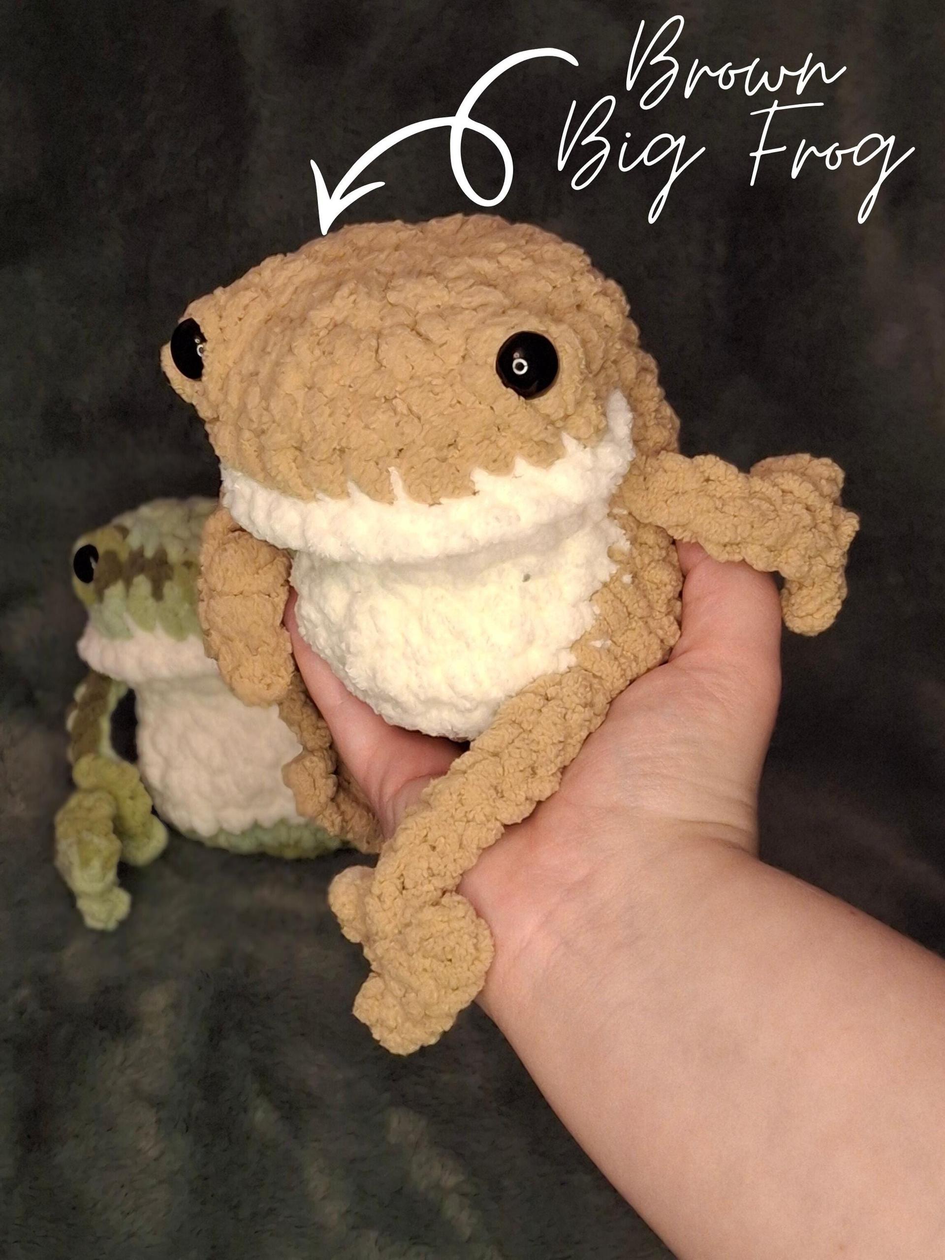 Derpy Frog Crochet Plushie - Big and Lil, Handmade Stuffed Animal, Amigurumi, Frog, Toad thumbnail 3