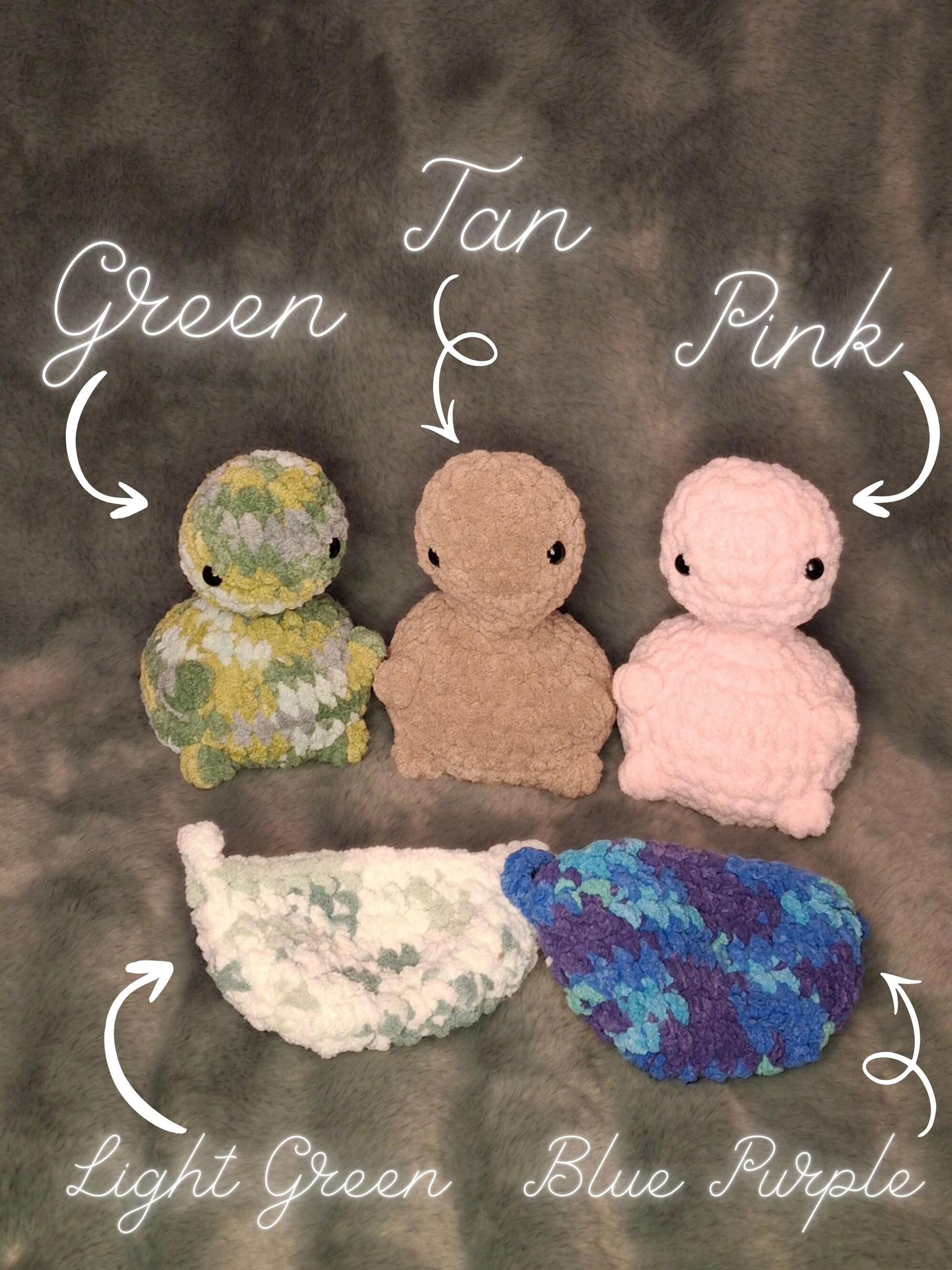 Cheeky Turtle Crochet Plushie – Chunky Blanket Yarn Amigurumi Stuffed Animal, Removable Shell thumbnail 7