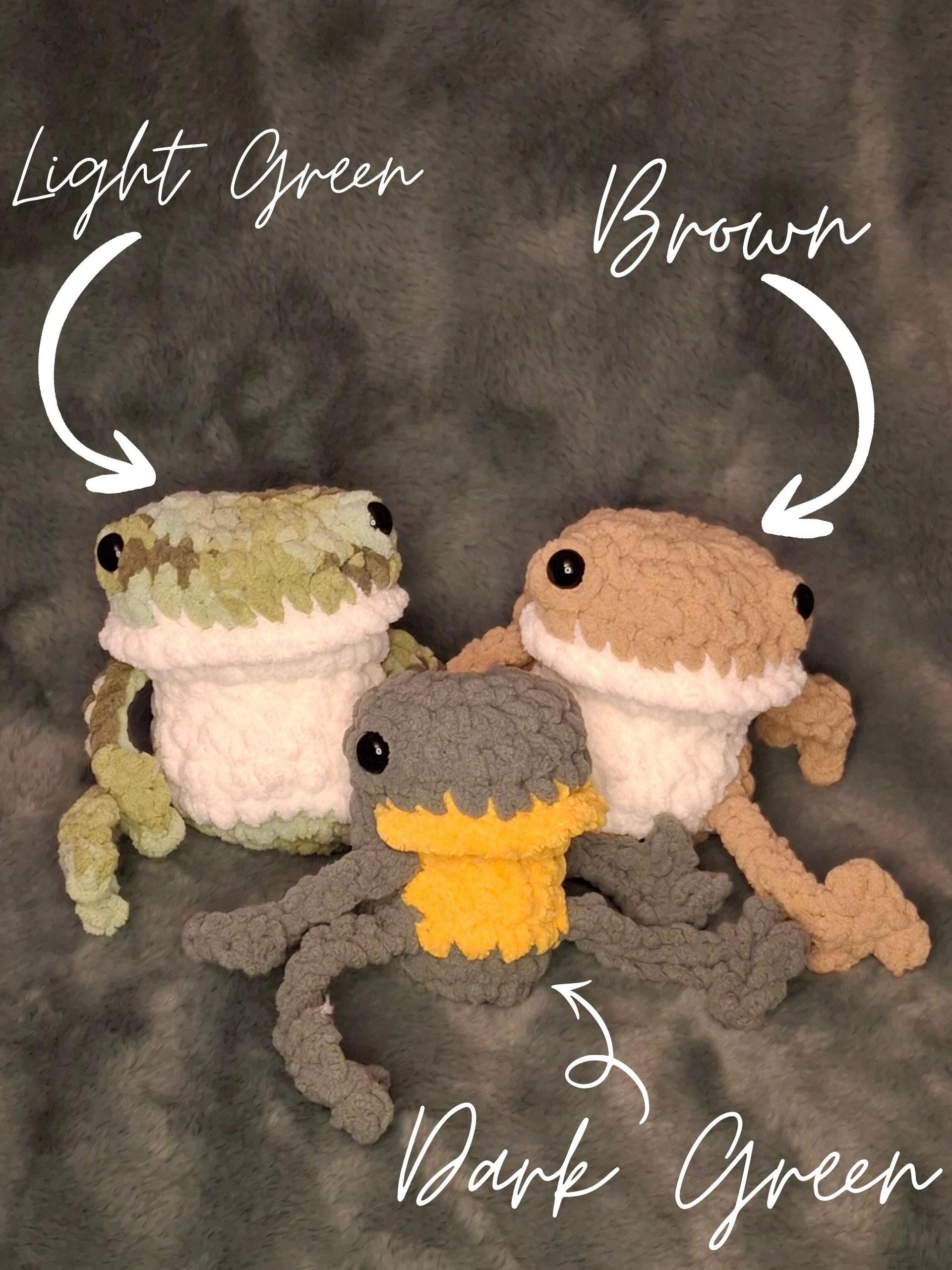 Derpy Frog Crochet Plushie - Big and Lil, Handmade Stuffed Animal, Amigurumi, Frog, Toad thumbnail 2