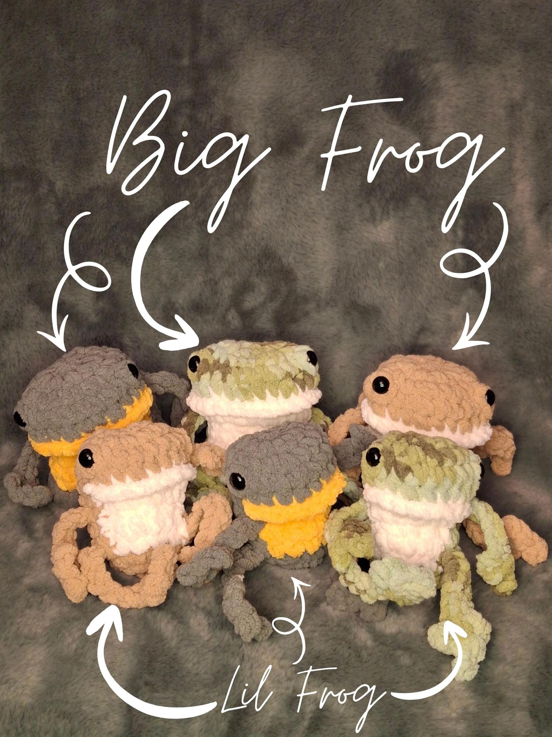 Derpy Frog Crochet Plushie - Big and Lil, Handmade Stuffed Animal, Amigurumi, Frog, Toad thumbnail 5