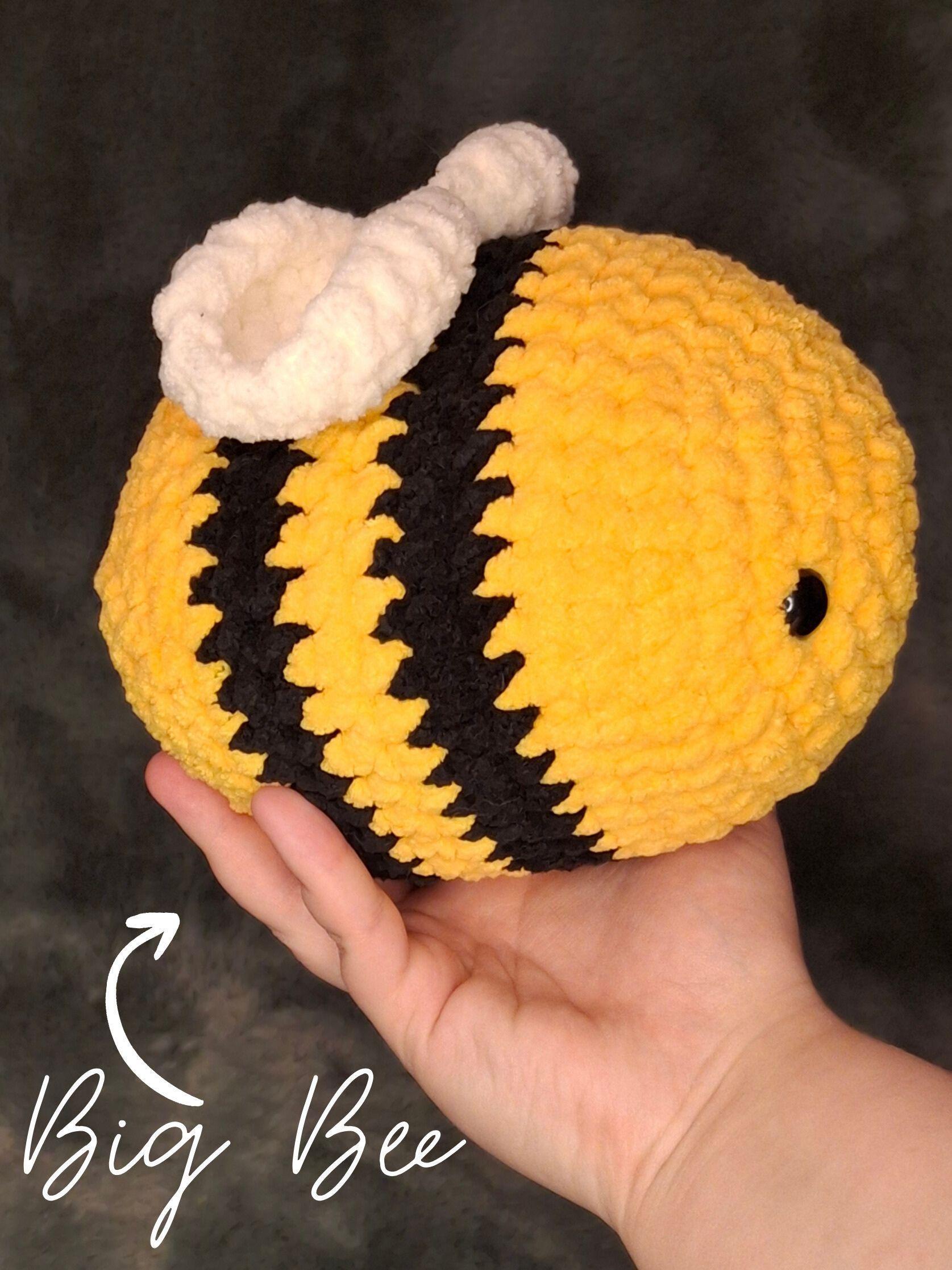 Classic Honeybee Crochet Plushie - Big and Lil, Handmade Stuffed Animal, Amigurumi thumbnail 4