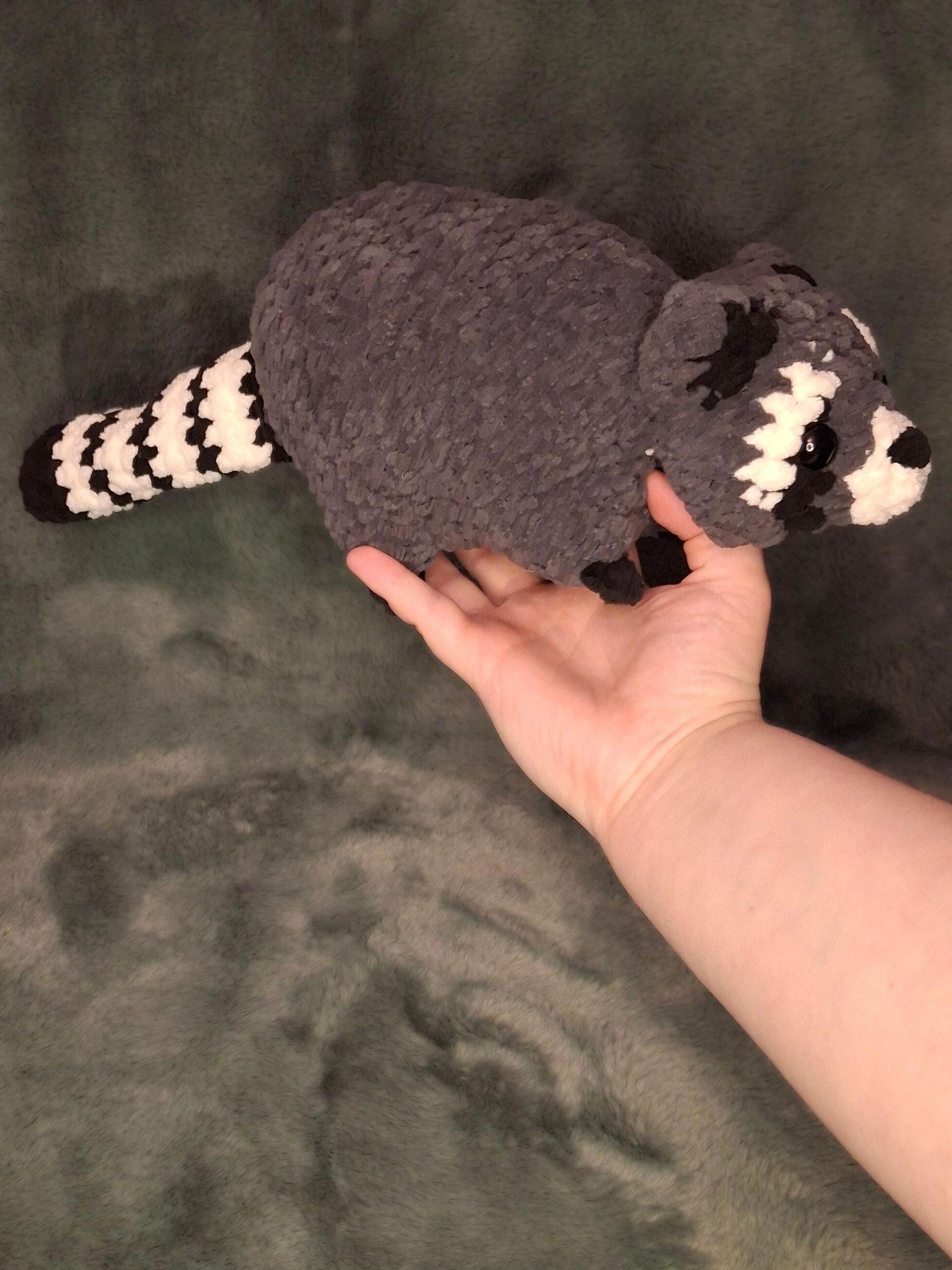 Raccoon Crochet Plushie - Trash Panda, Handmade Stuffed Animal, Amigurumi thumbnail 3