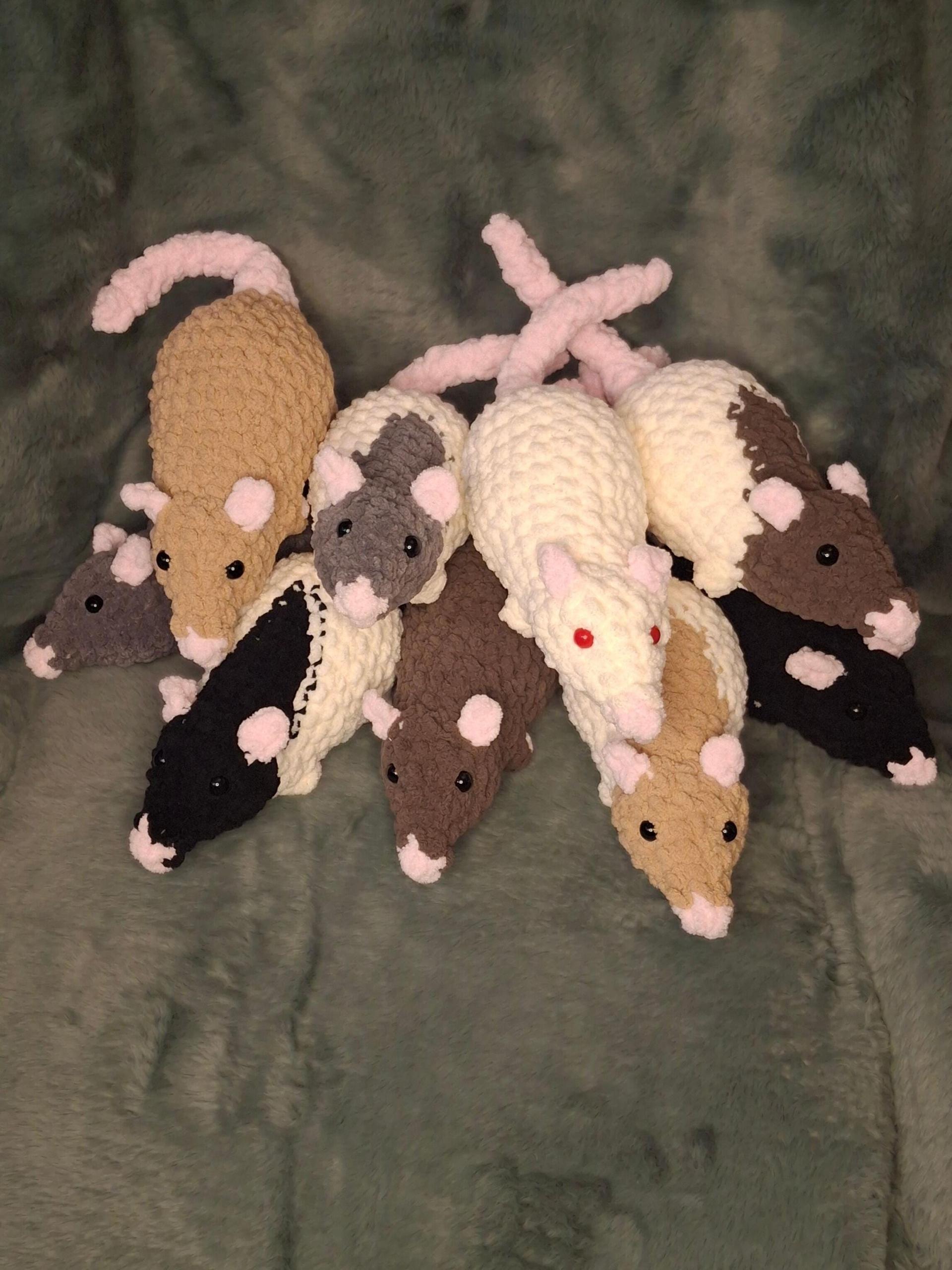 Rat Crochet Plushie - Mouse, Rodent, Handmade Stuffed Animal, Amigurumi thumbnail 2