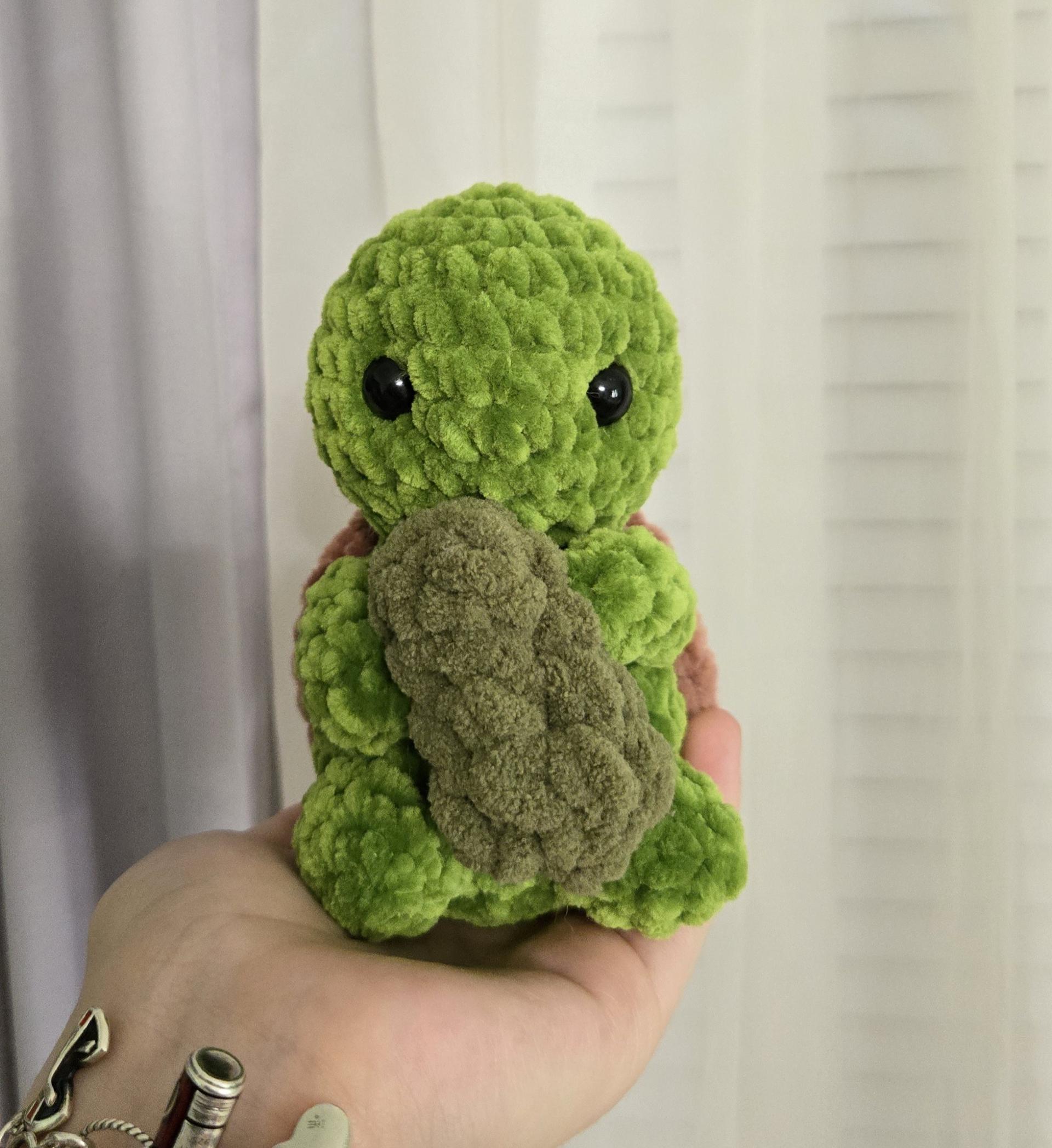 Turtle holding a pickle