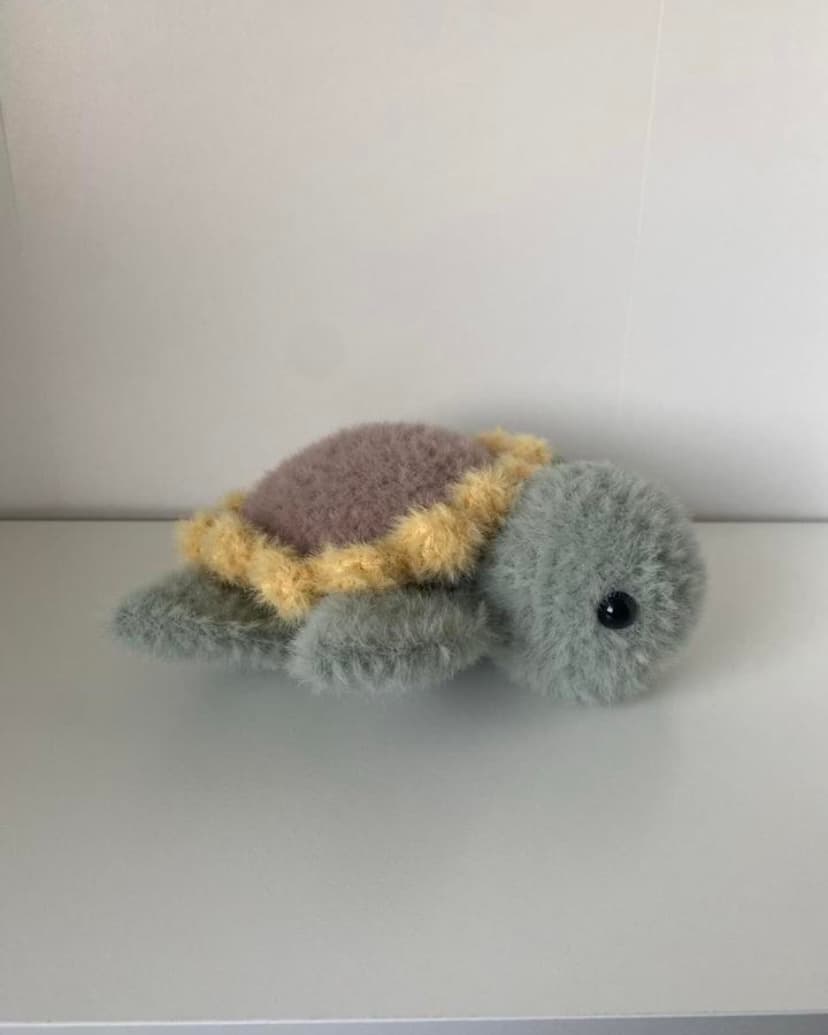 Fuzzy Sunflower Turtle Plushie thumbnail 5