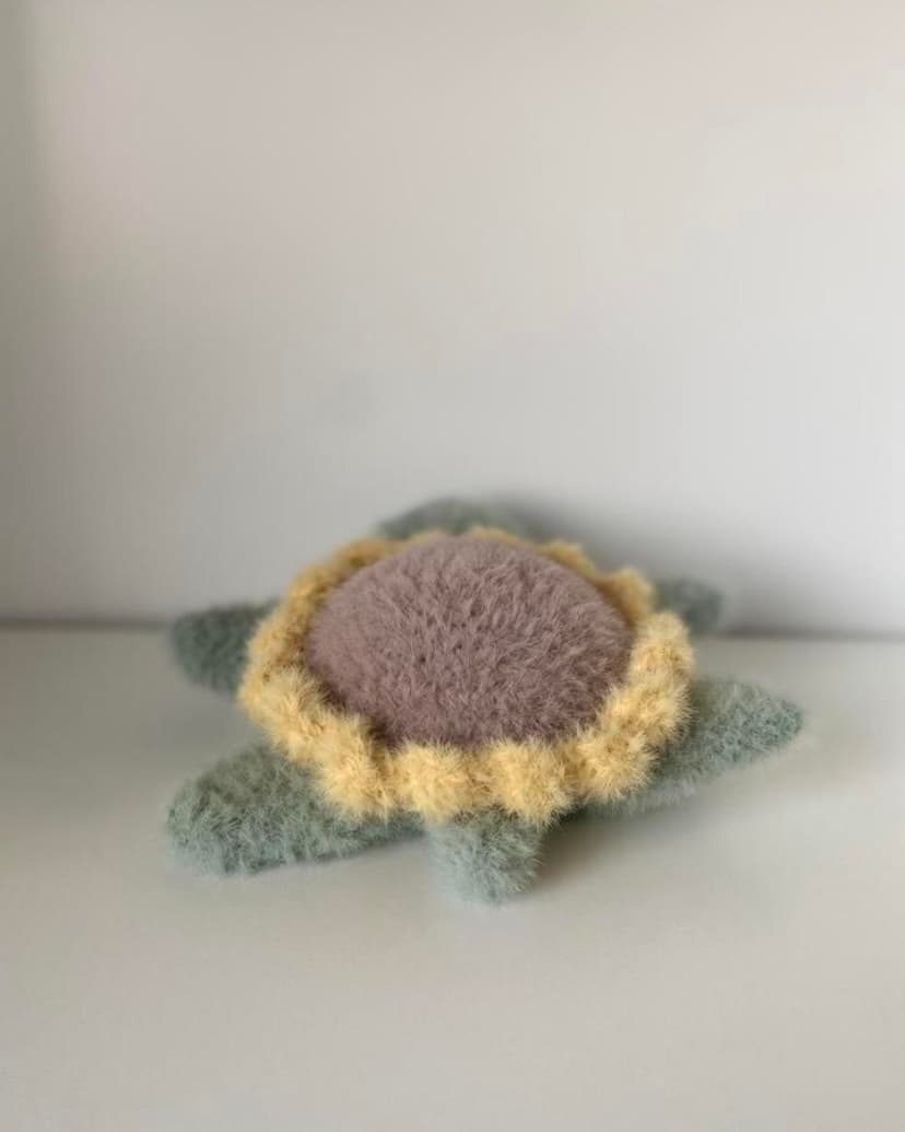 Fuzzy Sunflower Turtle Plushie thumbnail 6