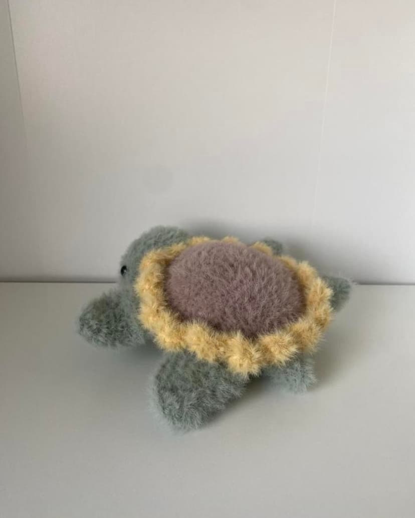 Fuzzy Sunflower Turtle Plushie thumbnail 4