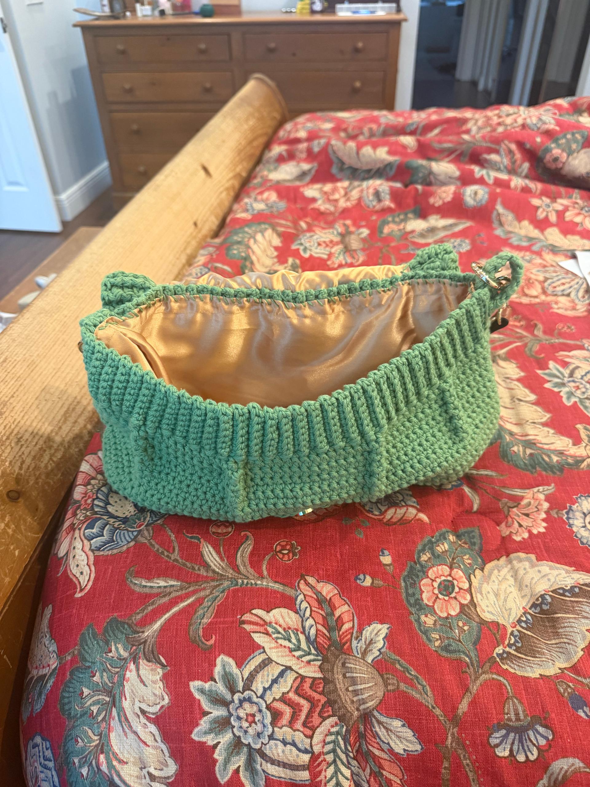 Ruffle purse with leather strap thumbnail 4