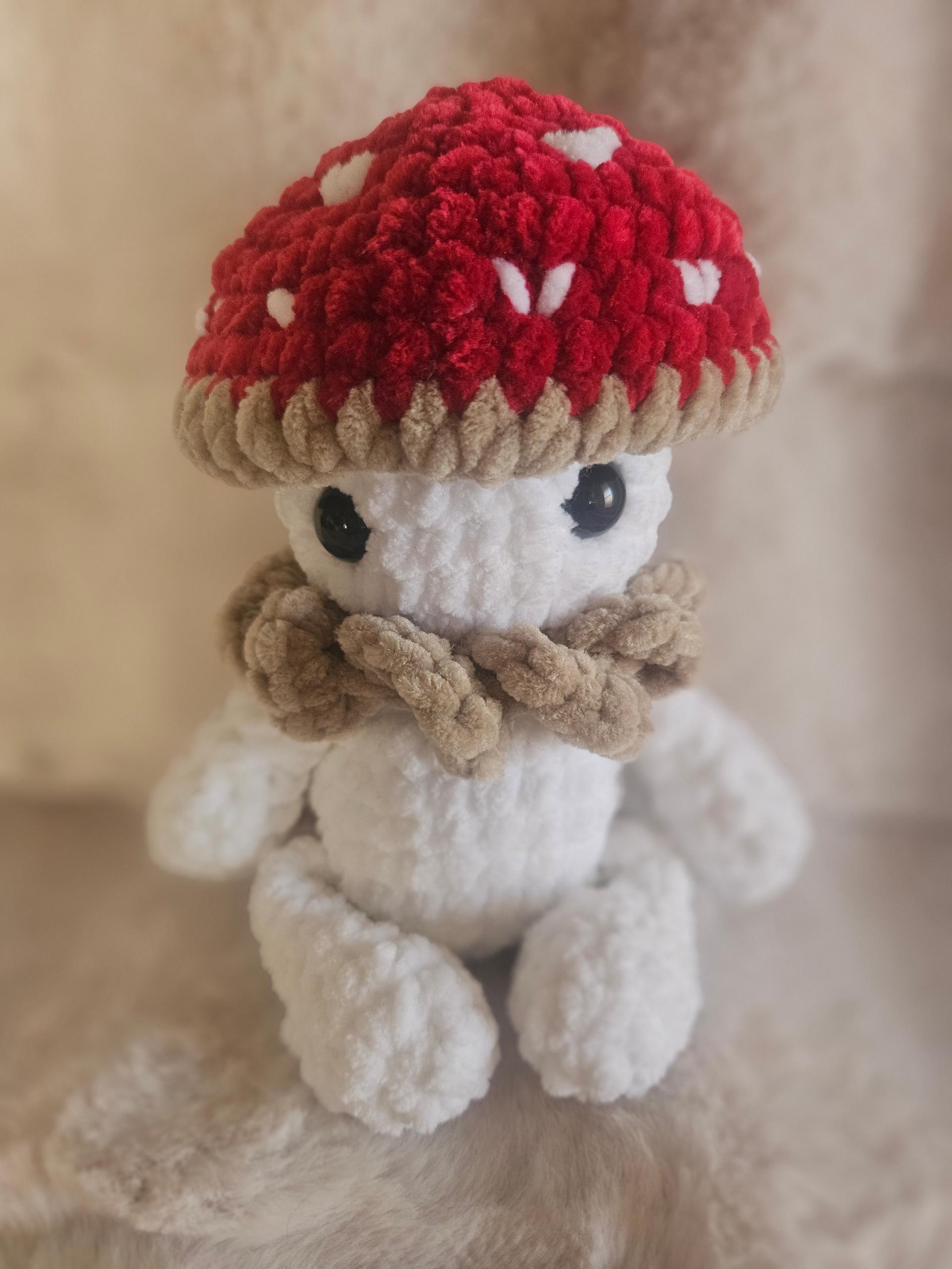 Mushroom Buddy – Handmade Plush Crochet Toadstool | 8 Inch Woodland Friend amigurmi