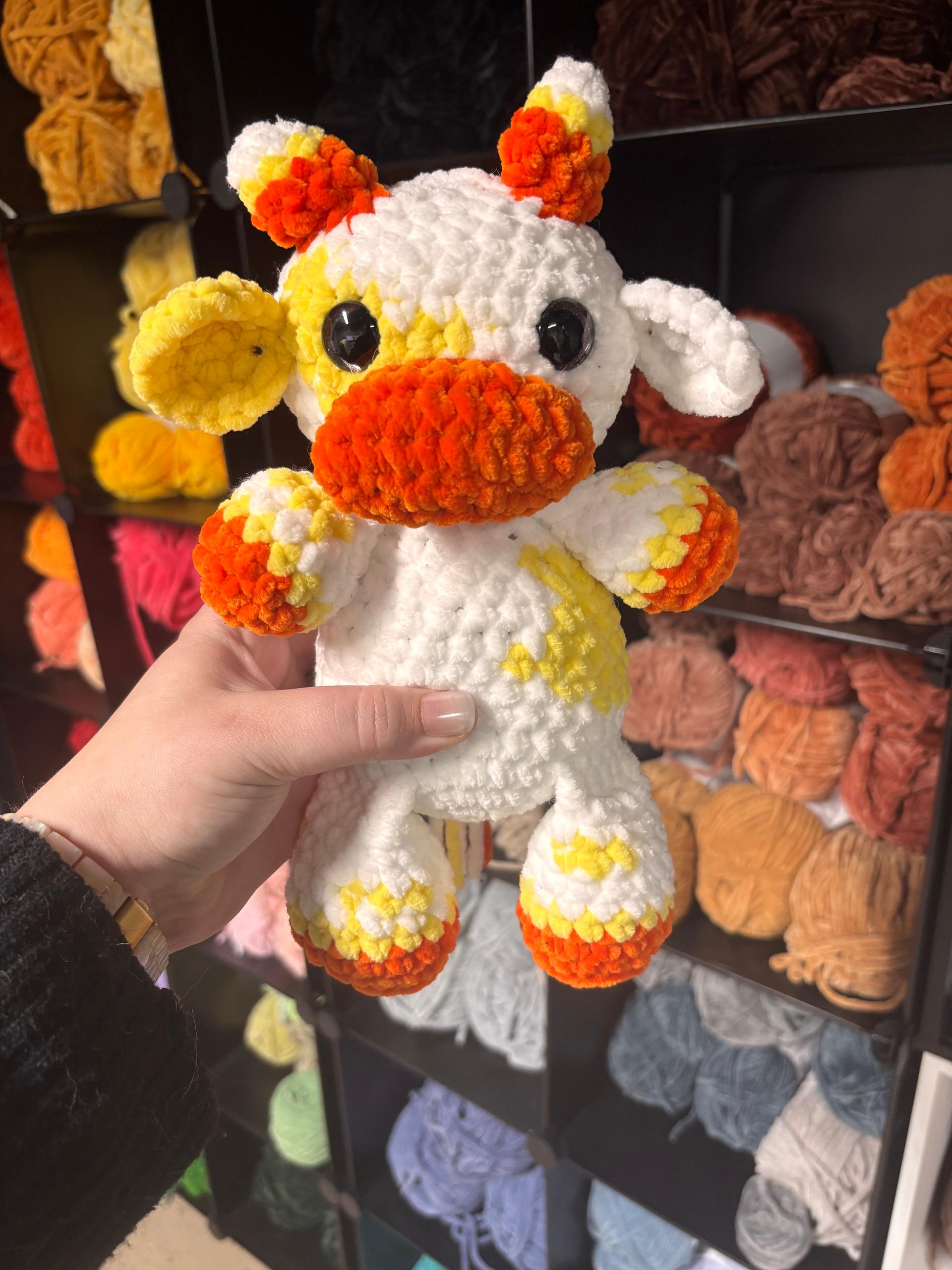 Candy Corn Cow Plushie | Halloween | Amigurumi
