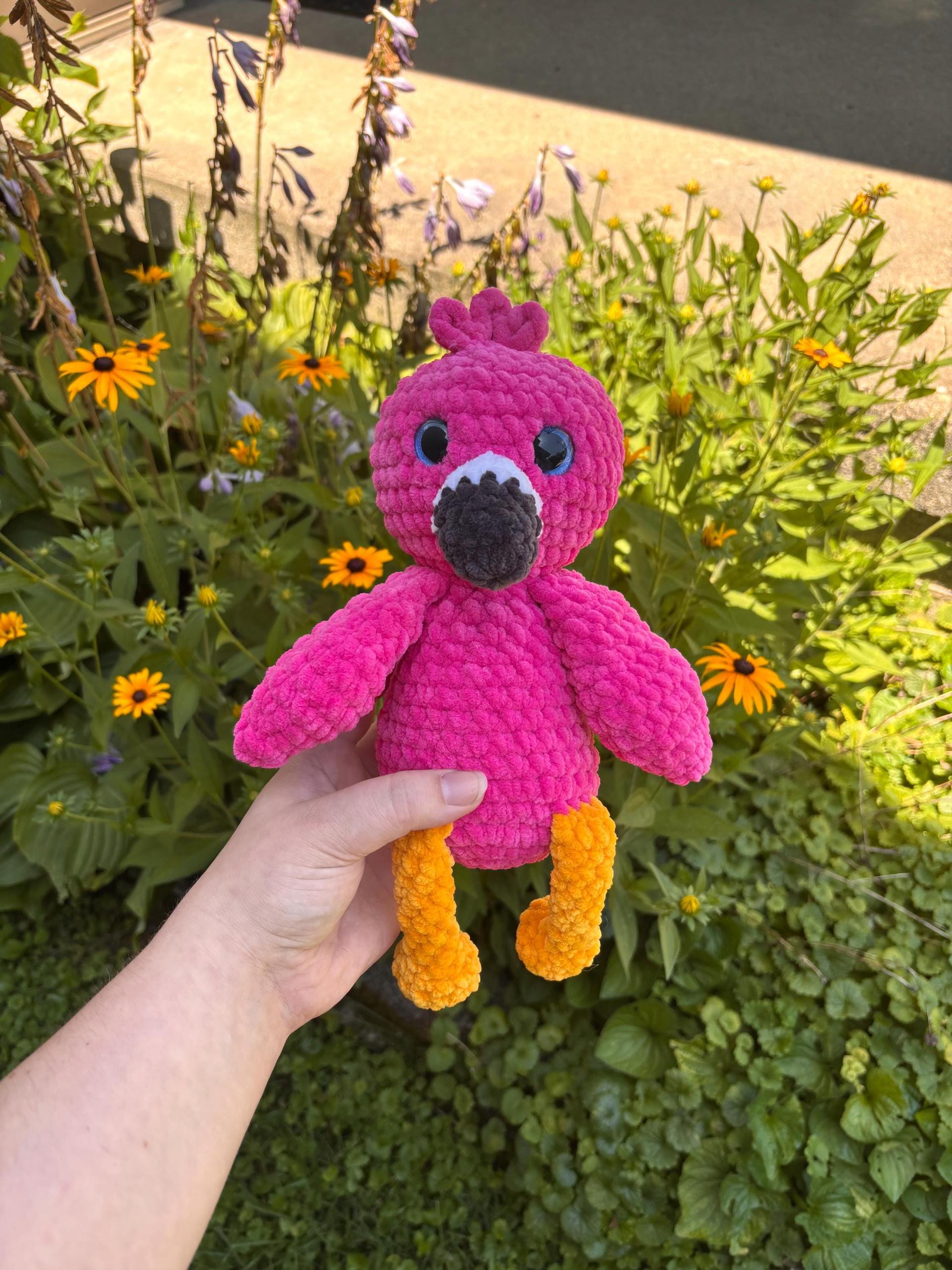 Flamingo Stuffed Animal | Amigurumi | Handmade Pink Plushie