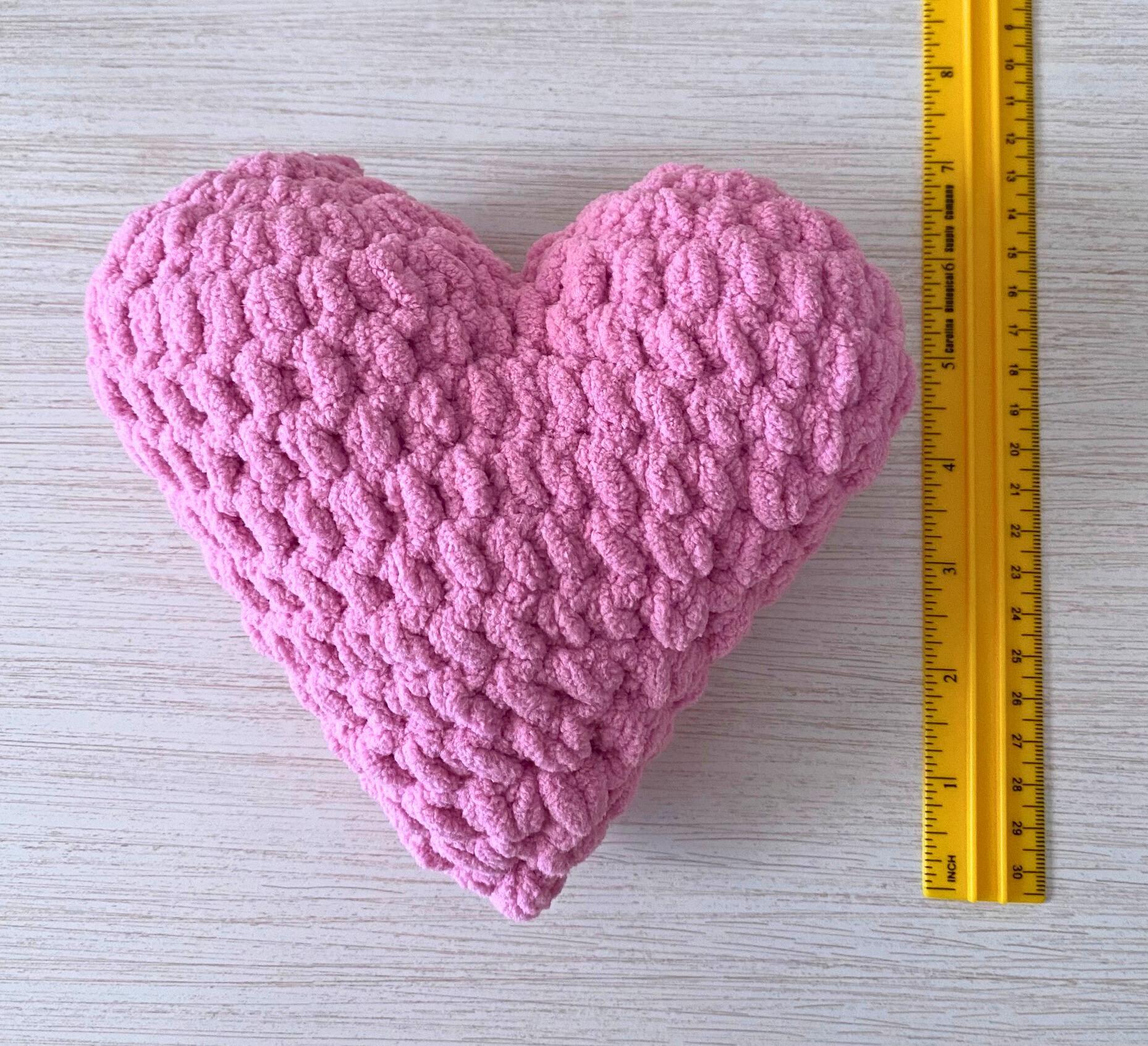 Crochet Heart Plushie, Heart Shaped Mini Pillow thumbnail 9