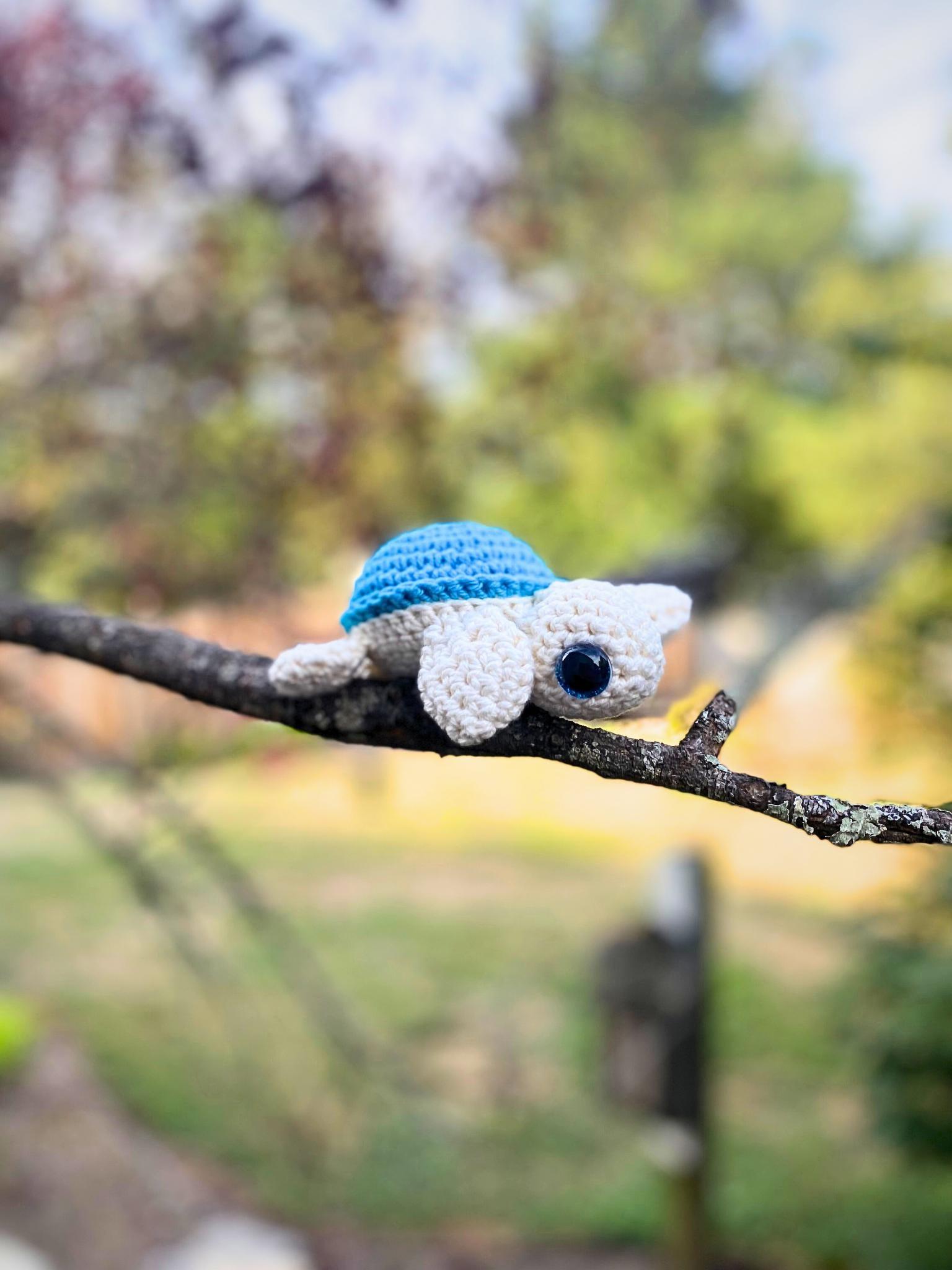 Crochet Mini Sea Turtle: Tiny Handmade Cotton Amigurumi Toy