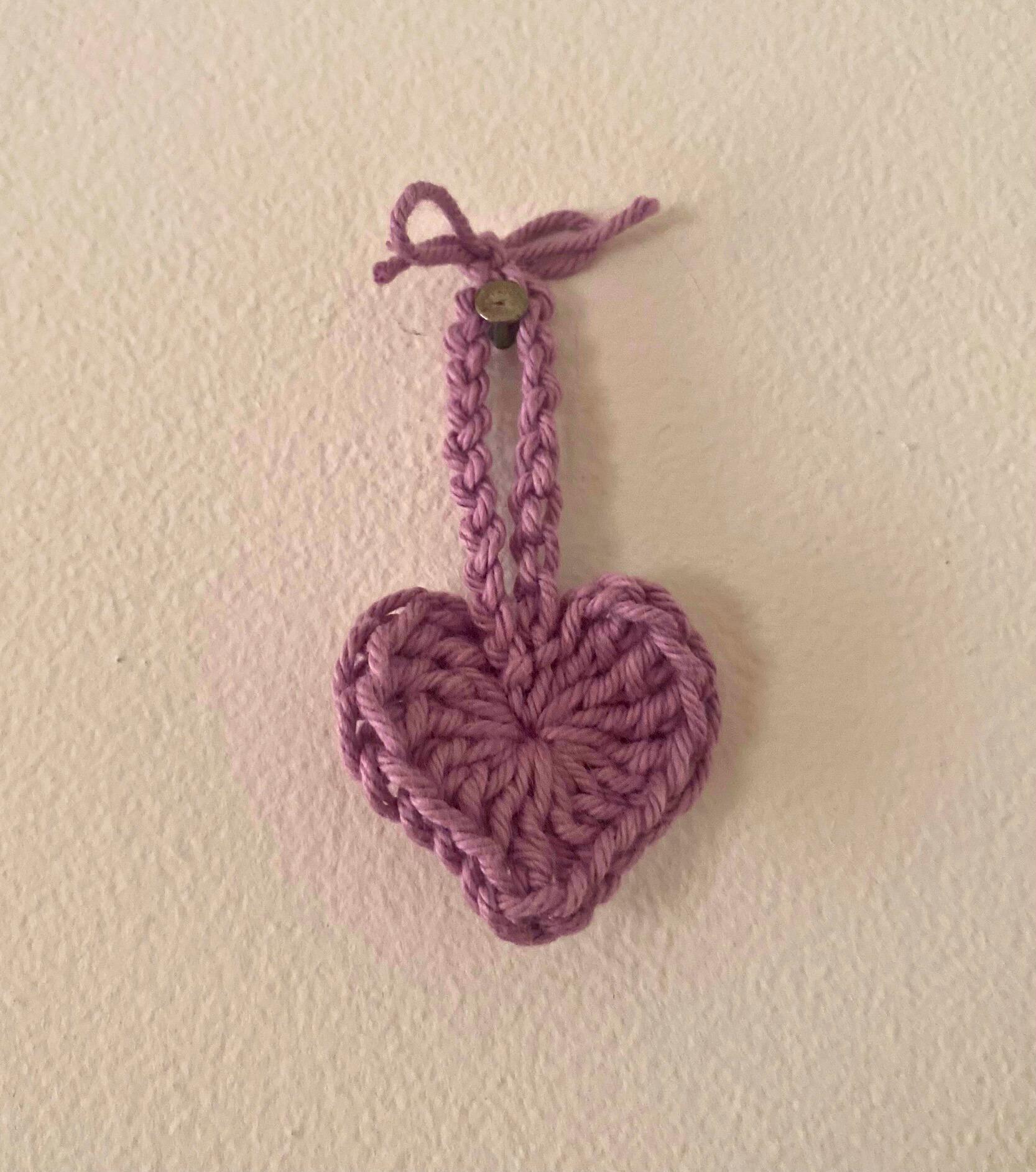 Crochet Mini Heart with Bow, Handmade Crochet Decoration, Crochet Cotton Heart thumbnail 8