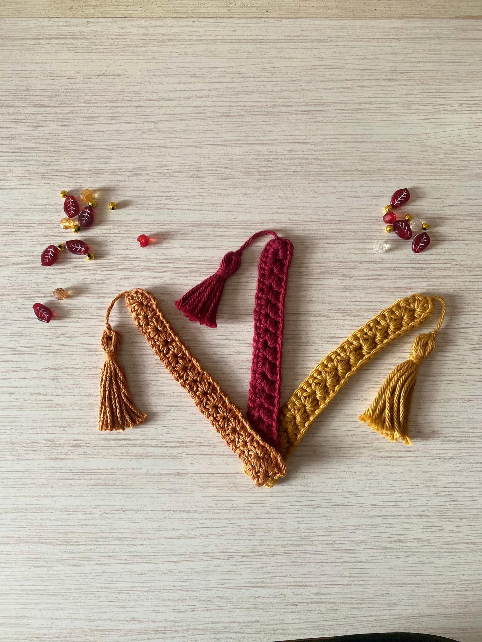 Crochet Cotton Bookmark with Tassel - Set of 3, Customizable, Handmade Book Lover Gift thumbnail 4