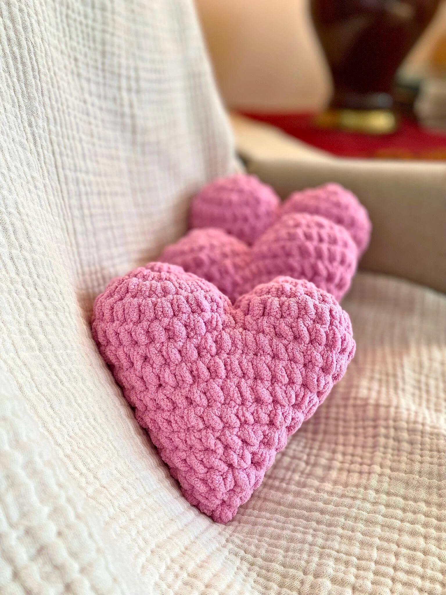 Crochet Heart Plushie, Heart Shaped Mini Pillow thumbnail 5