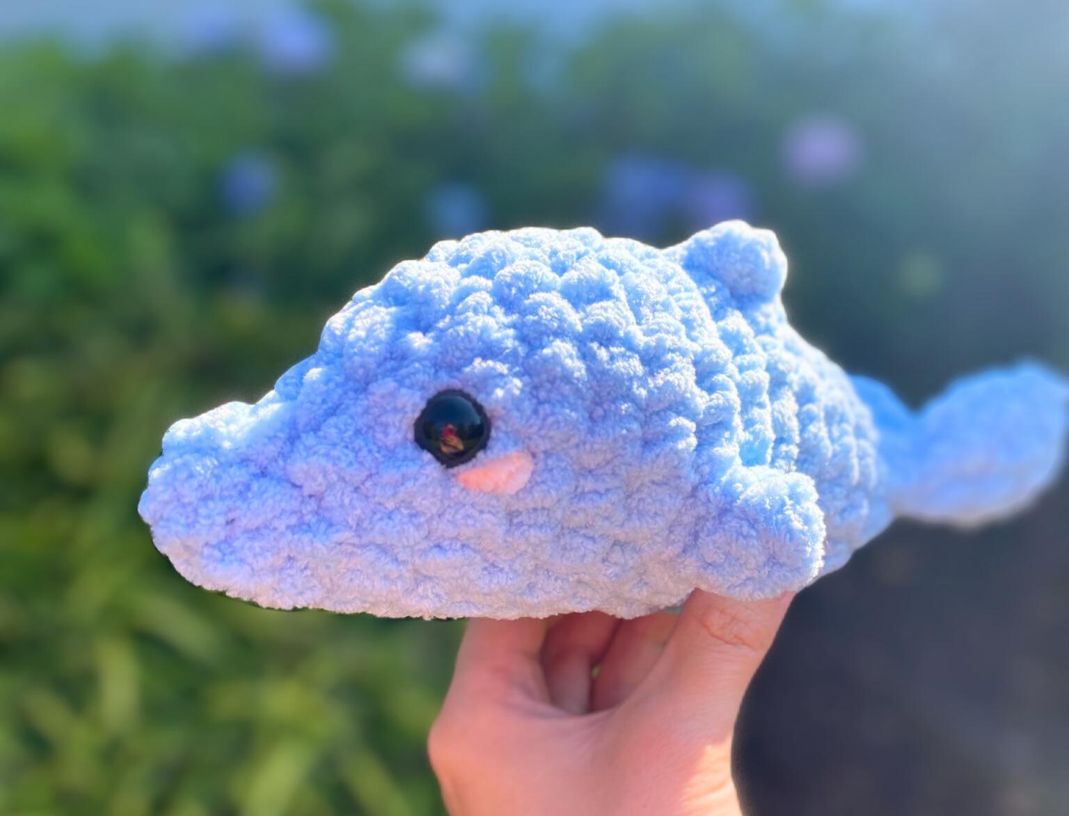 Crochet Dolphin Plushie, Sea Creature Stuffie, Ocean Animals, Handmade Stuffed Animal Toy, Gift for Beach Lovers, Sea Lover Present, Plush thumbnail 9