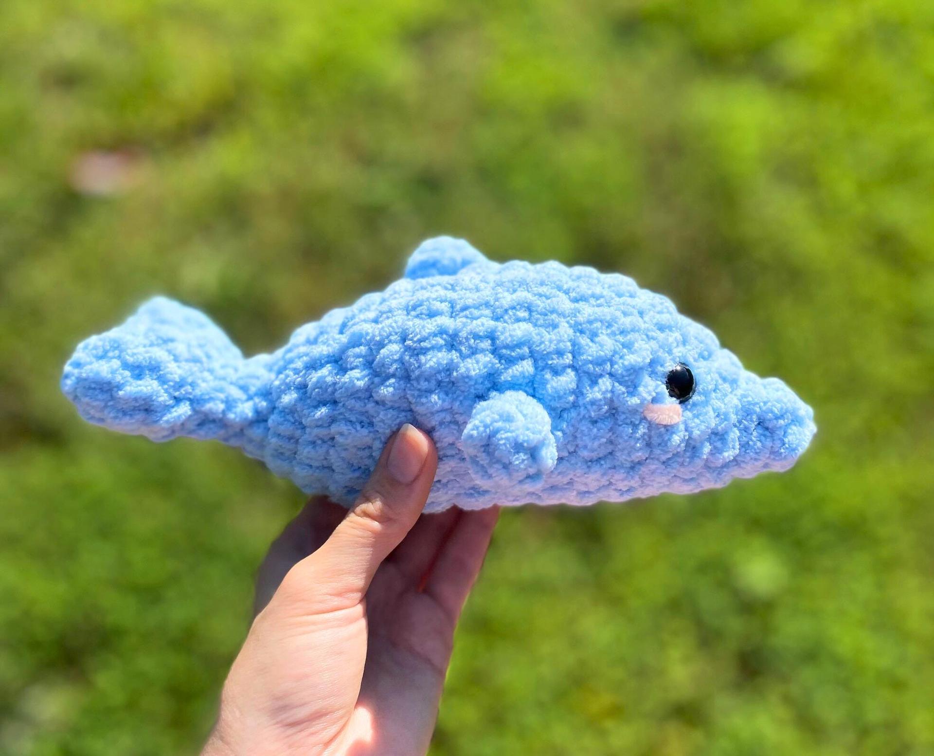Crochet Dolphin Plushie, Sea Creature Stuffie, Ocean Animals, Handmade Stuffed Animal Toy, Gift for Beach Lovers, Sea Lover Present, Plush thumbnail 8