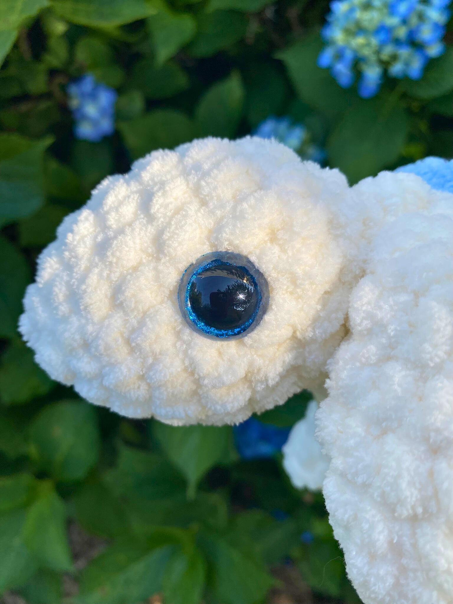 Crochet Sea Turtle Plushie, Handmade Ocean Animal Stuffed Animal, Cute Sea Turtle Stuffie, Blue & White Ocean Decor thumbnail 2
