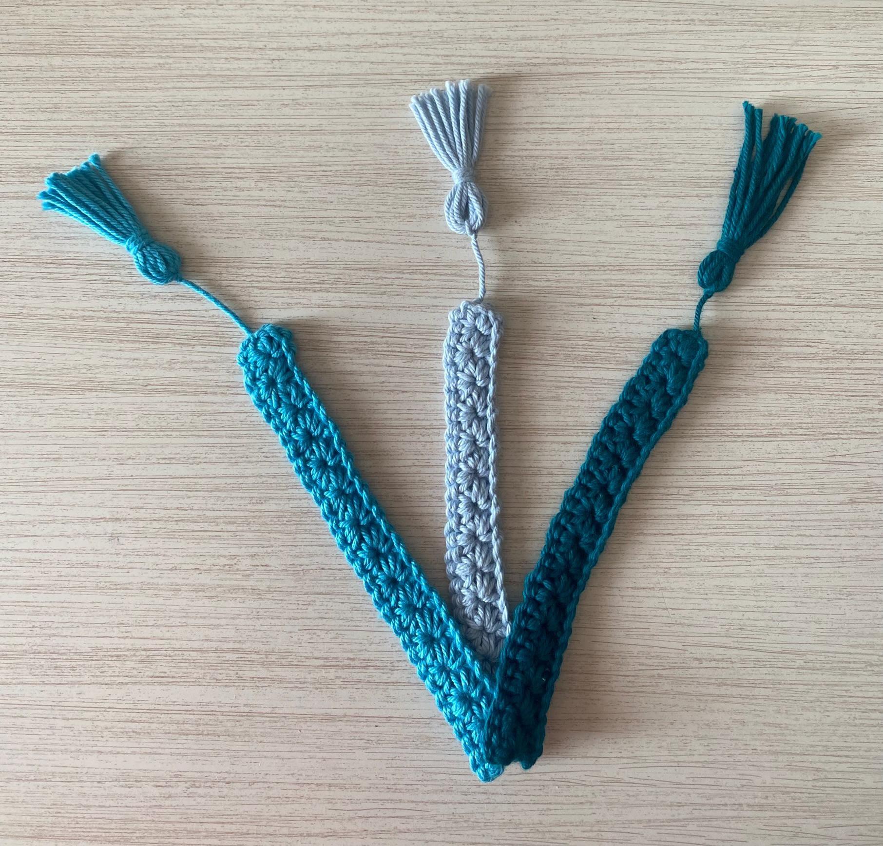 Crochet Cotton Bookmark with Tassel - Set of 3, Customizable, Handmade Book Lover Gift