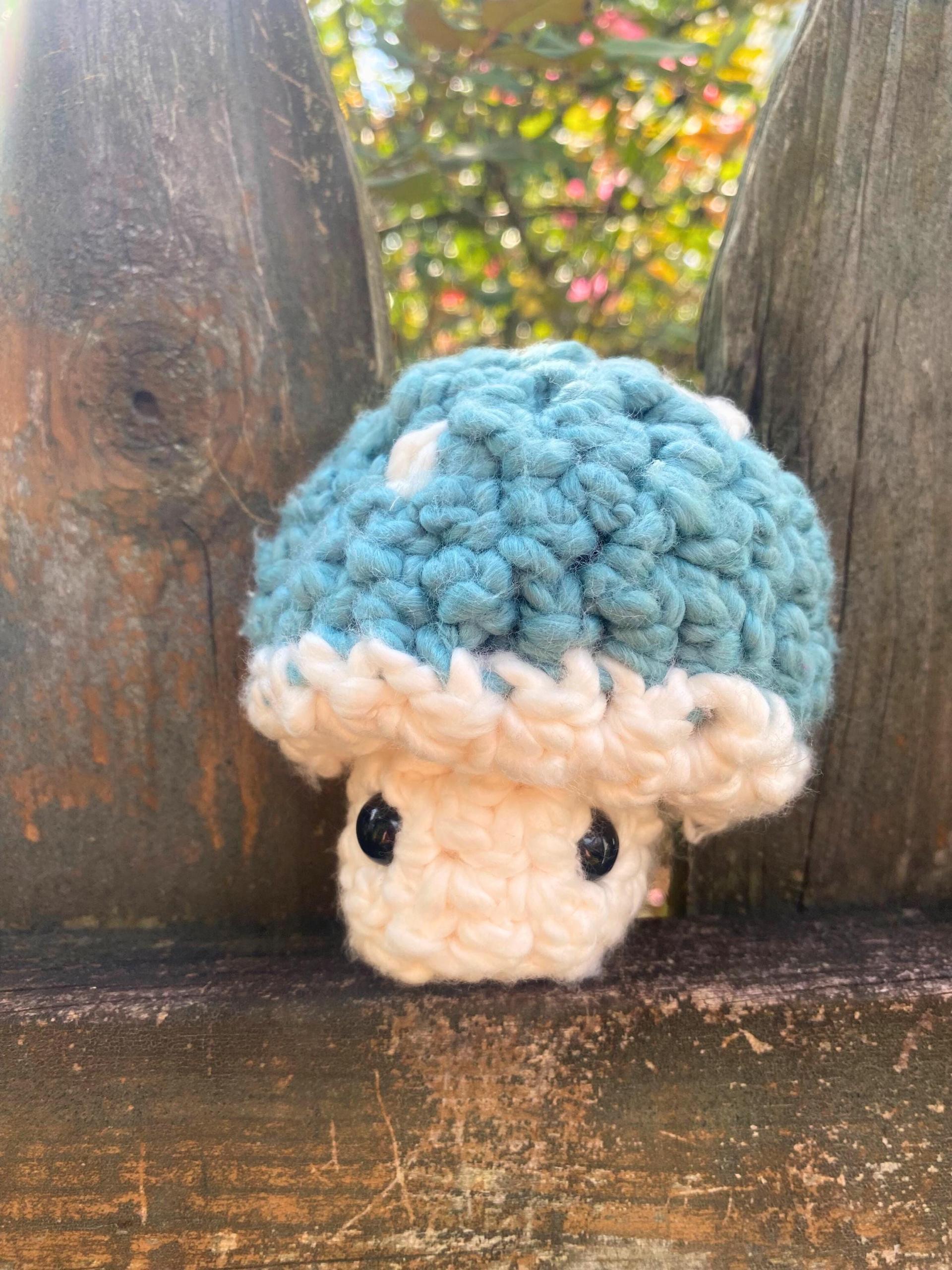 Crochet Mushroom Plushie: Handmade Cotton Mushie Pop with Embroidered Cap thumbnail 10