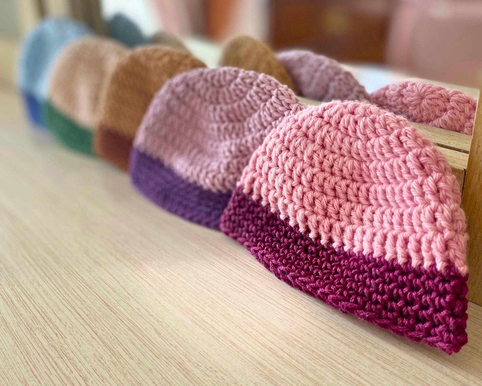 Crocheted Baby Beanie - Preemie/Newborn (0-3 Months): Soft Cotton Blend thumbnail 5