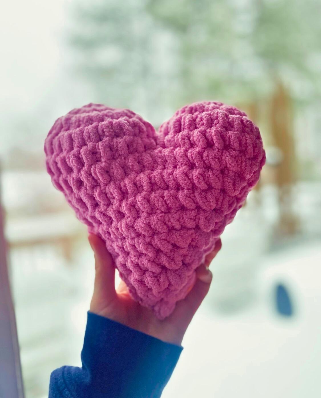 Crochet Heart Plushie, Heart Shaped Mini Pillow