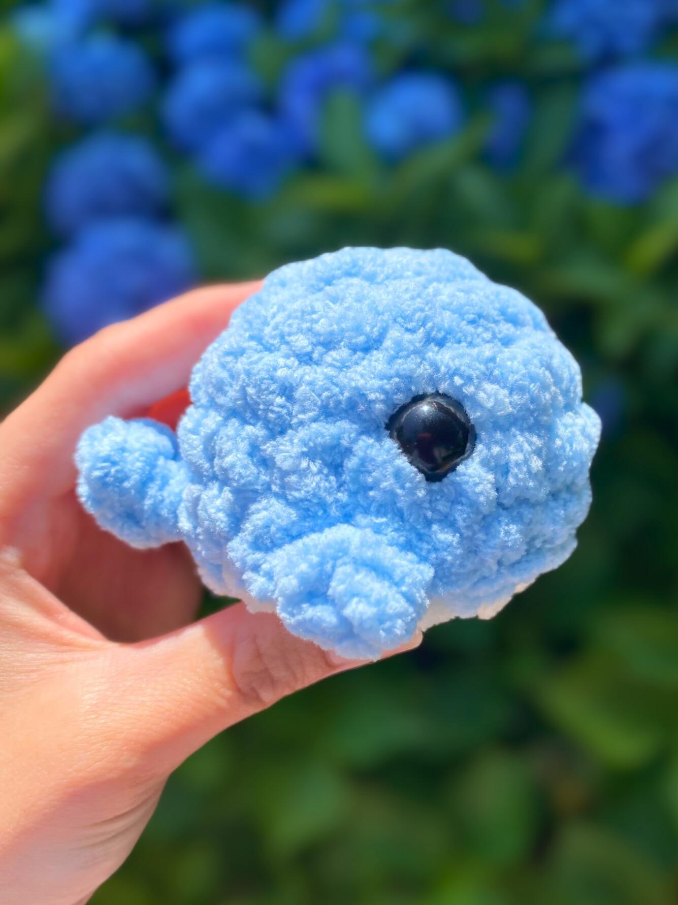 Crochet Mini Whale Plushie, Light Blue Whale Plushie, Pink Whale Plush, Dark Blue Whale Stuffie, Customizable