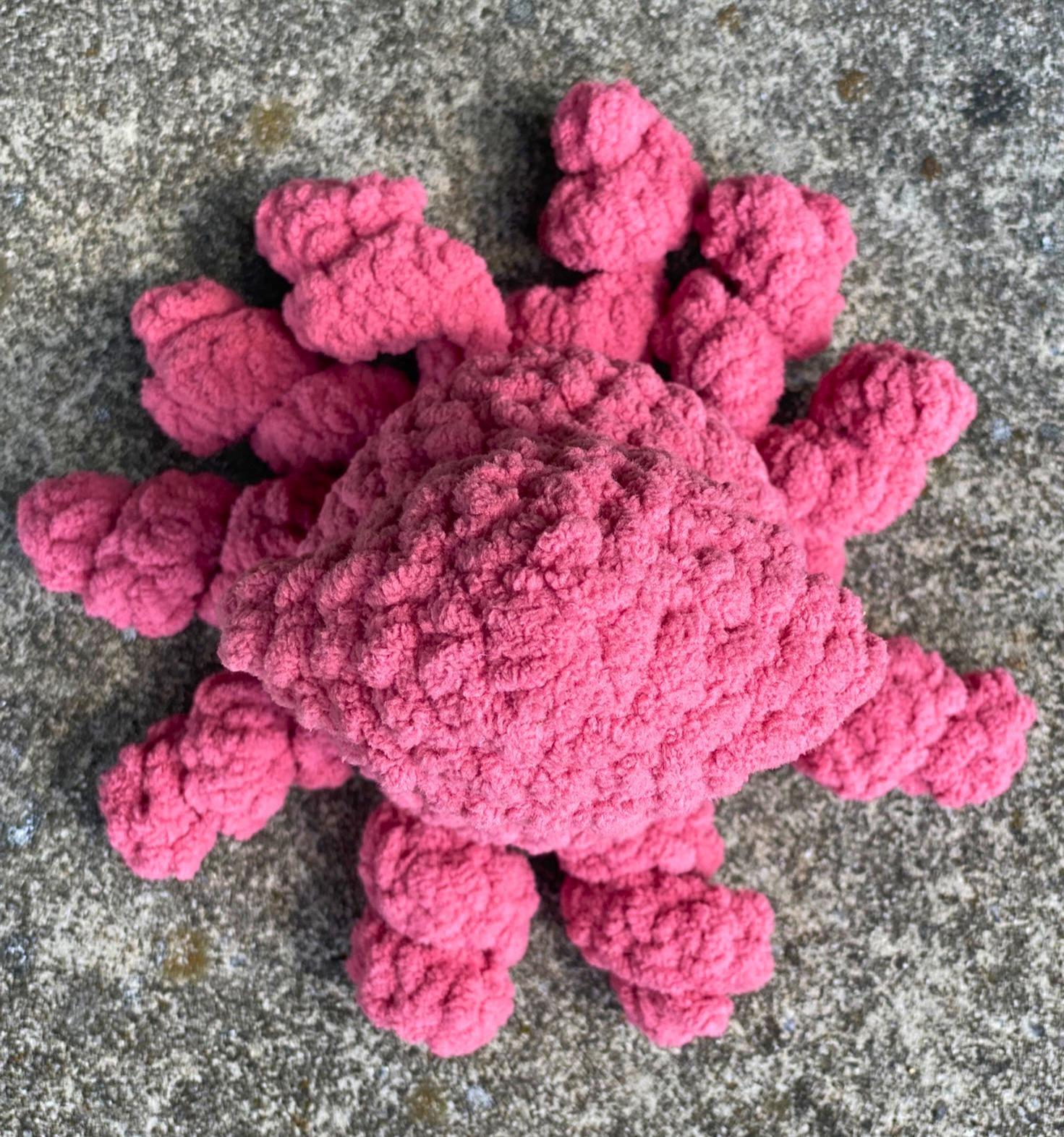 Crochet Squid Plushie, Handmade Stuffed Animal Toy, Ocean & Summer Decor, 3 Color Options, Ages 3+ thumbnail 6