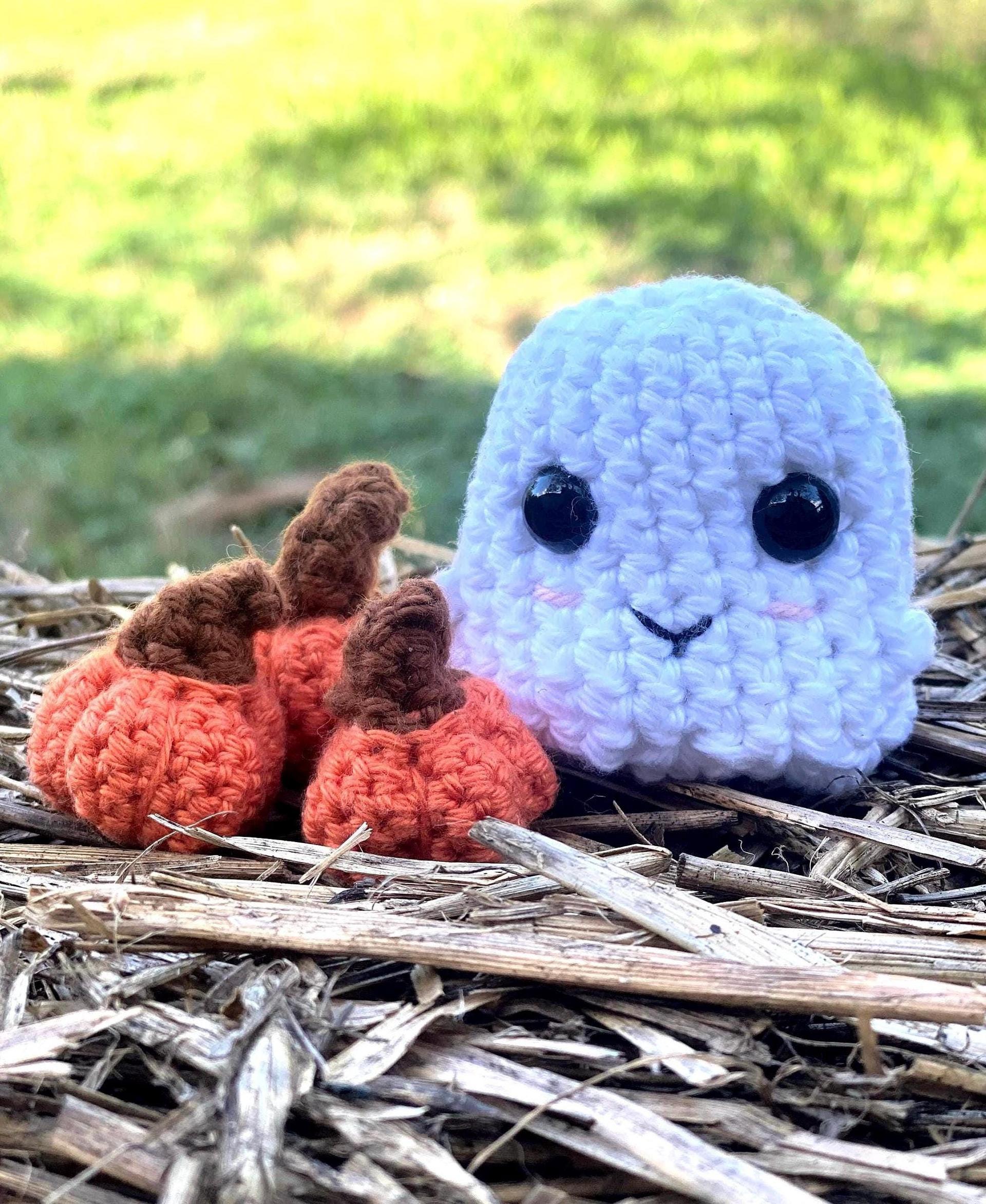 Crochet Baby Ghost and Mini Pumpkins Set,  Whimsical Spooky Season, Cute Halloween Gift, Halloween Decor, Fall Amigurumi, Tiny Pumpkin Set thumbnail 8