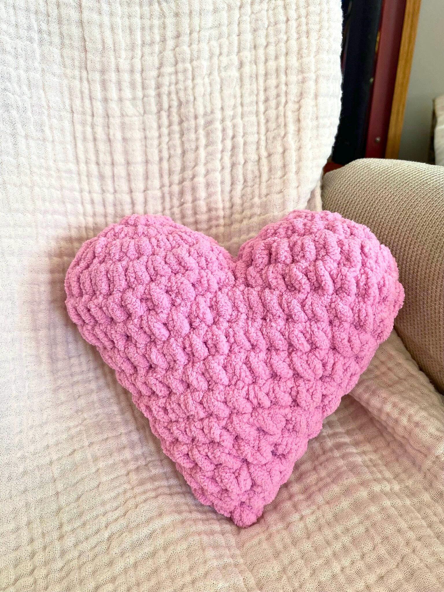 Crochet Heart Plushie, Heart Shaped Mini Pillow thumbnail 7