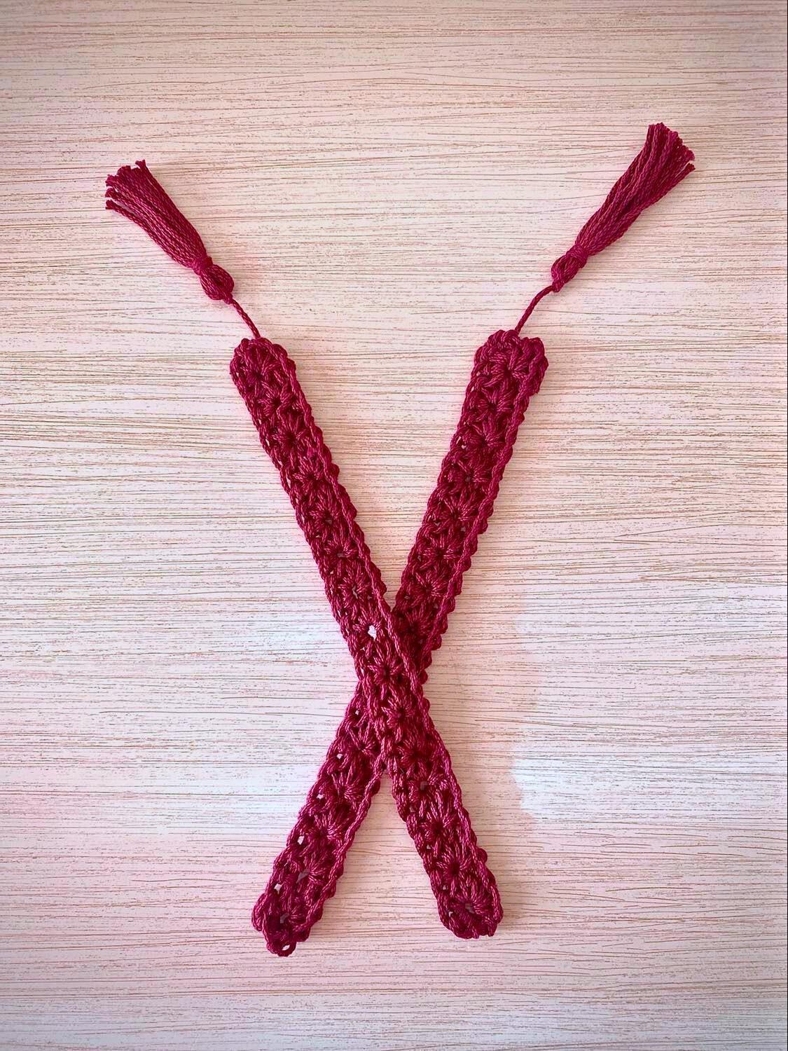 Crochet Bookmark with Tassel, Cotton Page Holder, Customizable Reading Gift for Book Lovers thumbnail 6